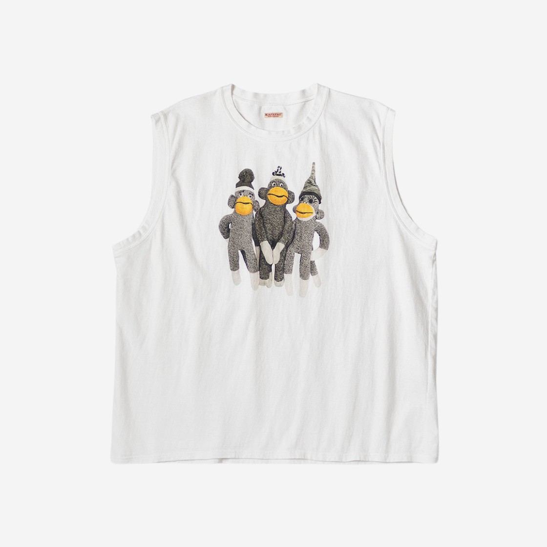 Kapital 20 Jersey Sleeveless Big T-Shirt Monkey Amigo Pt White 상세 이미지 1