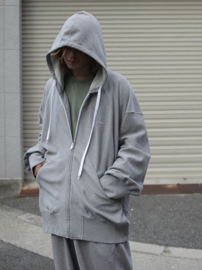 Hed Mayner x Reebok Sweat Jogger Grey Melange - 24FW, Hed Mayner x Reebok Zipped Hoodie Grey Melange - 24FW 착용 스타일 - 2