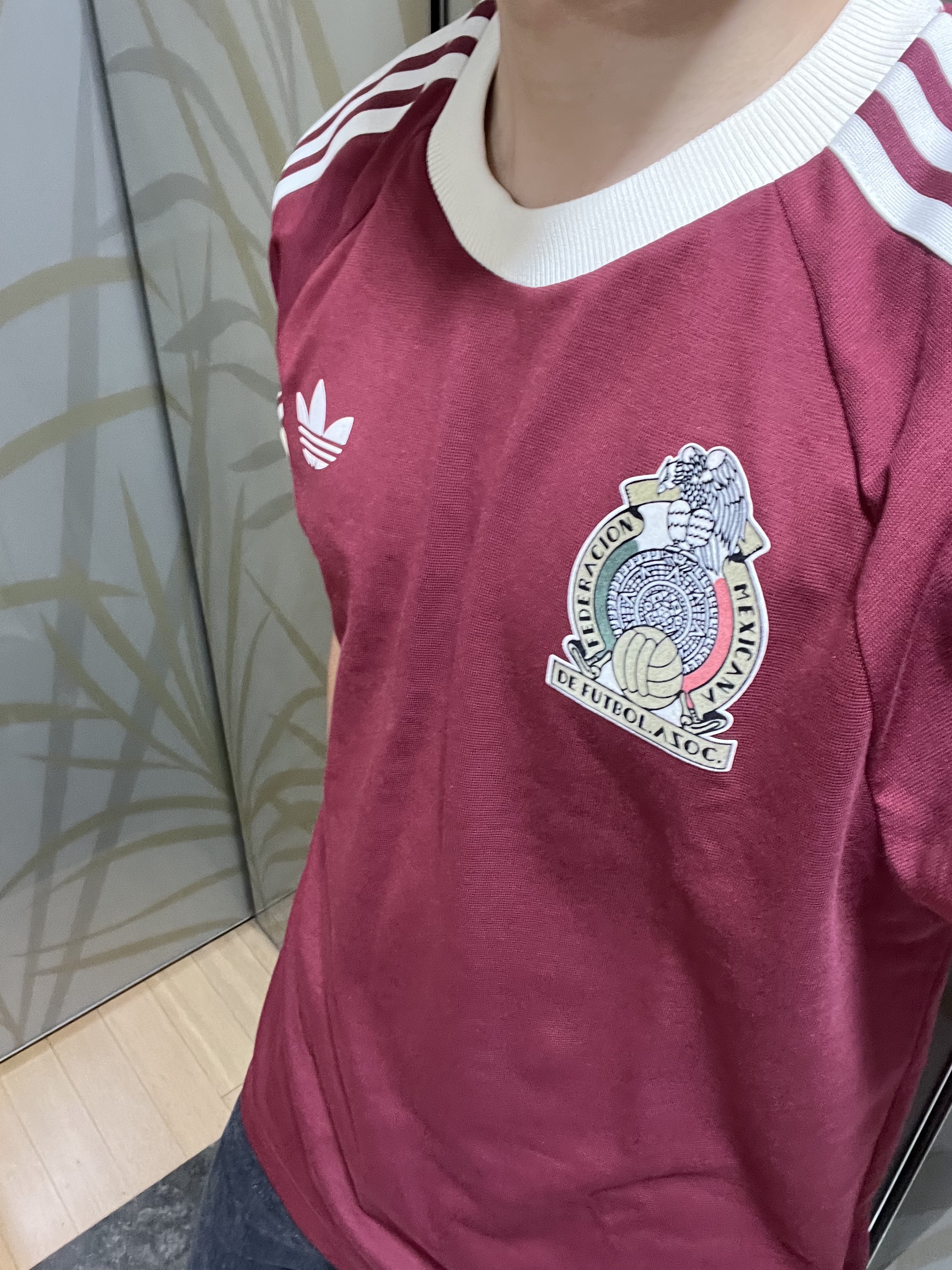 Adidas Mexico Adicolor 3S T-Shirt Noble Maroon - KR Sizing 착용 스타일 - 2