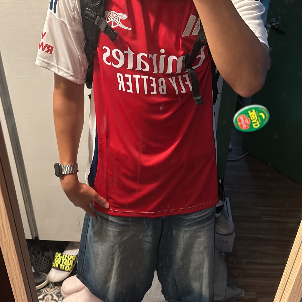 Adidas Arsenal 2024/25 Home Jersey Better Scarlet White - KR Sizing (Non Marking Ver.) 착용 스타일