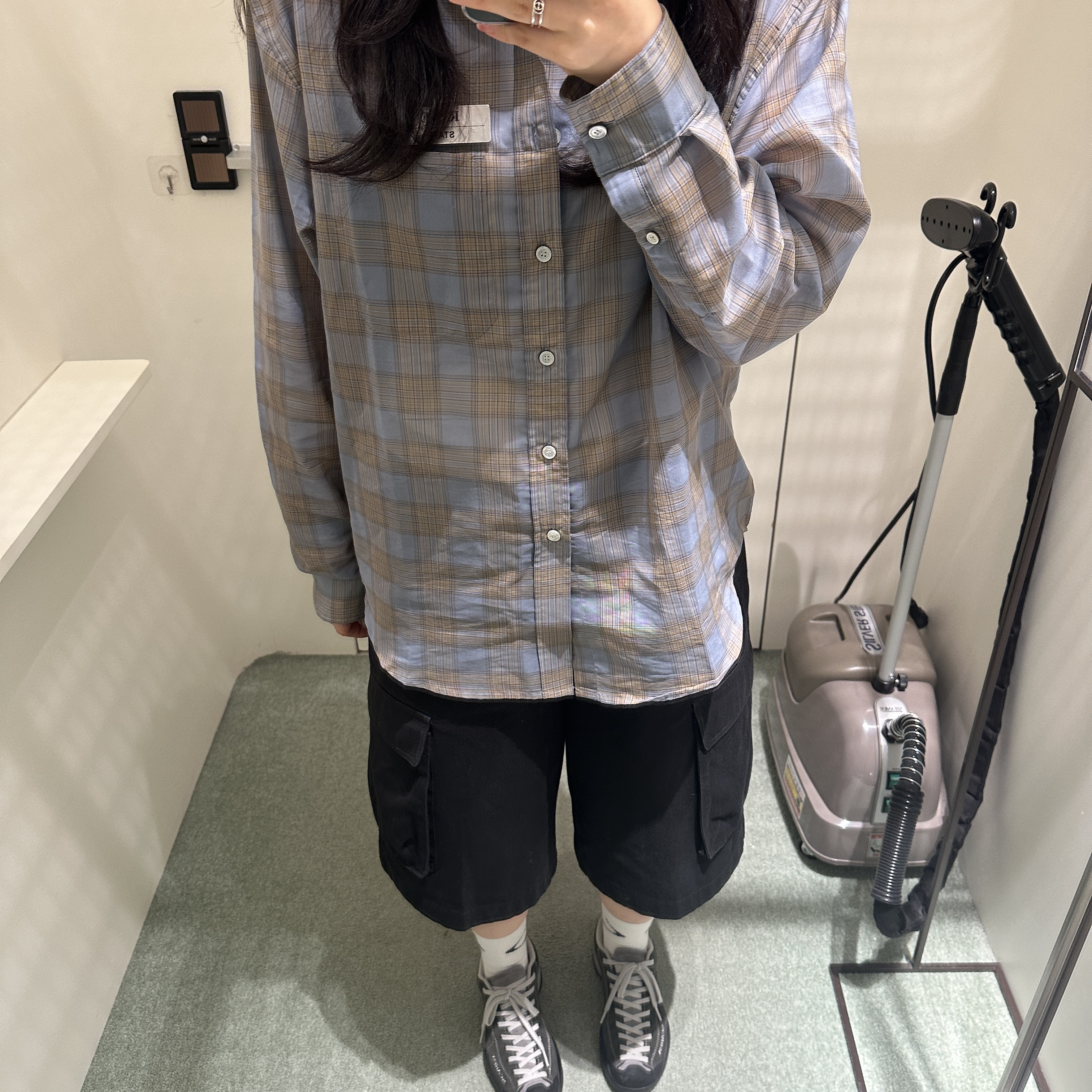 Scarpa Mojito Ocean - 24SS, Mischief Rhombus Middle Tube Socks Black 착용 스타일