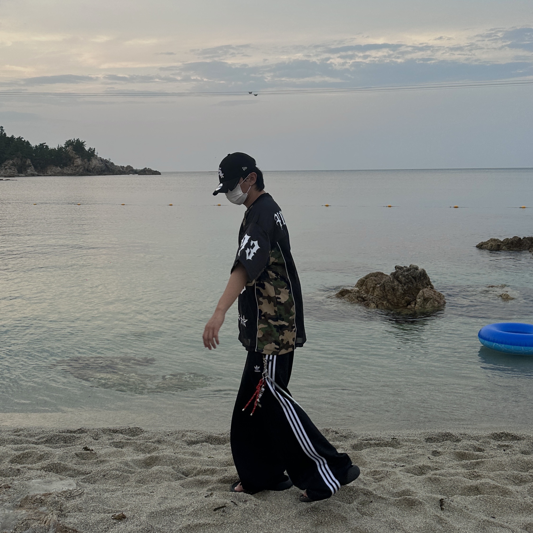 (W) Adidas Primeblue Relaxed Wide Leg Pants Black - US Sizing, Diesel Sa-Maui X Rubber Mule Flip-Flop Black 착용 스타일