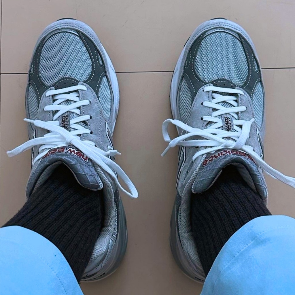 New Balance 990v3 Made in USA Grey - D Standard 착용 스타일