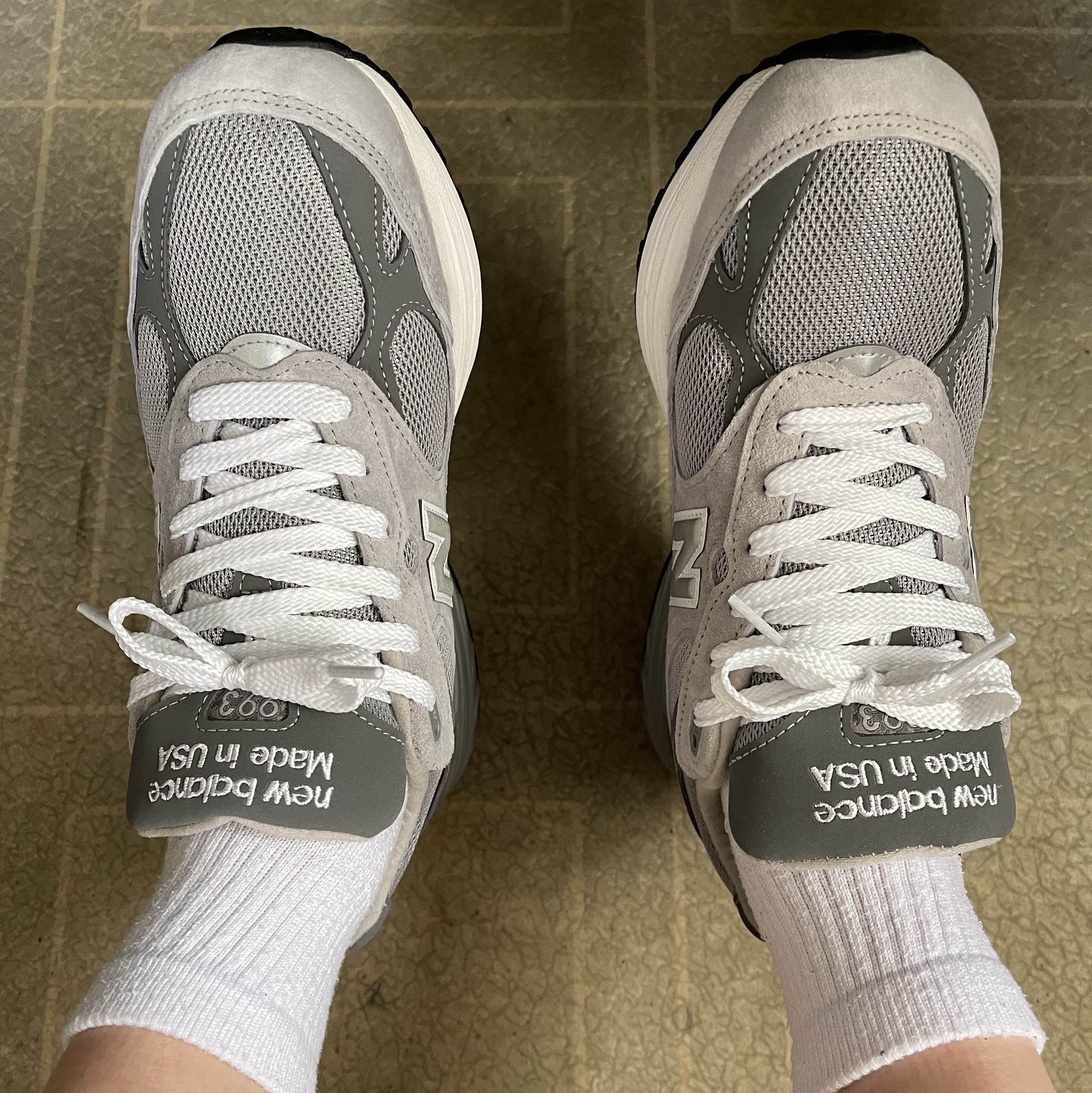 New Balance 993 Made in USA Grey - D Standard 착용 스타일 - 5