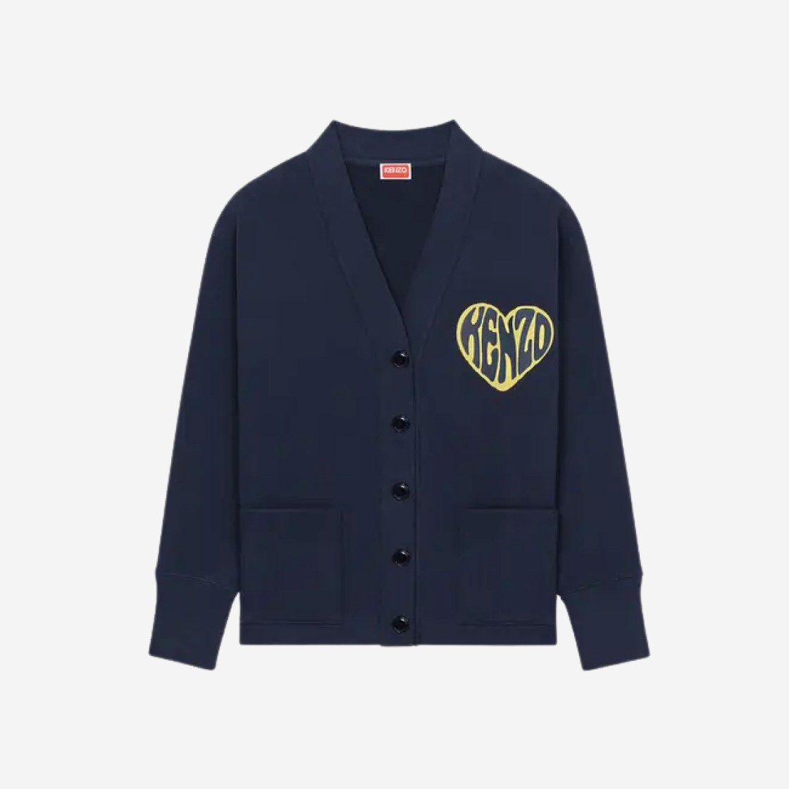 (W) Kenzo Heart Cardigan Sweatshirt Midnight Blue 상세 이미지 1