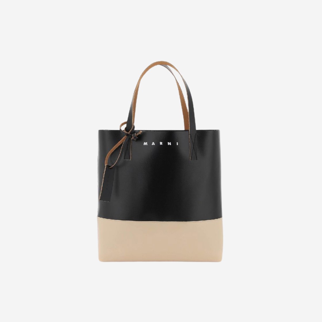 Marni Tribeca Shopping Bag Beige Black 상세 이미지 1