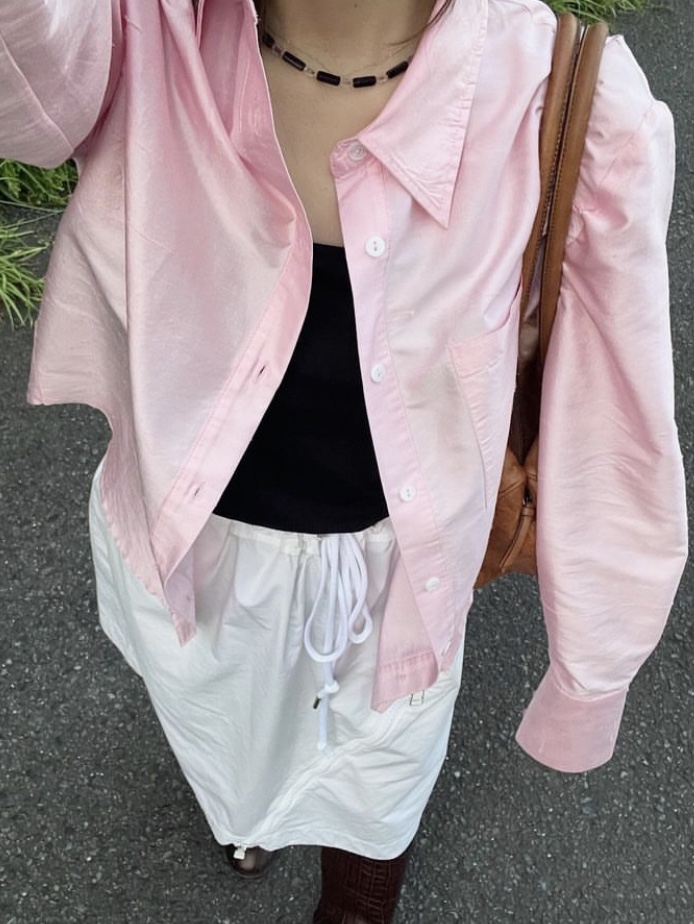 Hai Women Floris Shirt Pink 착용 스타일 - 1