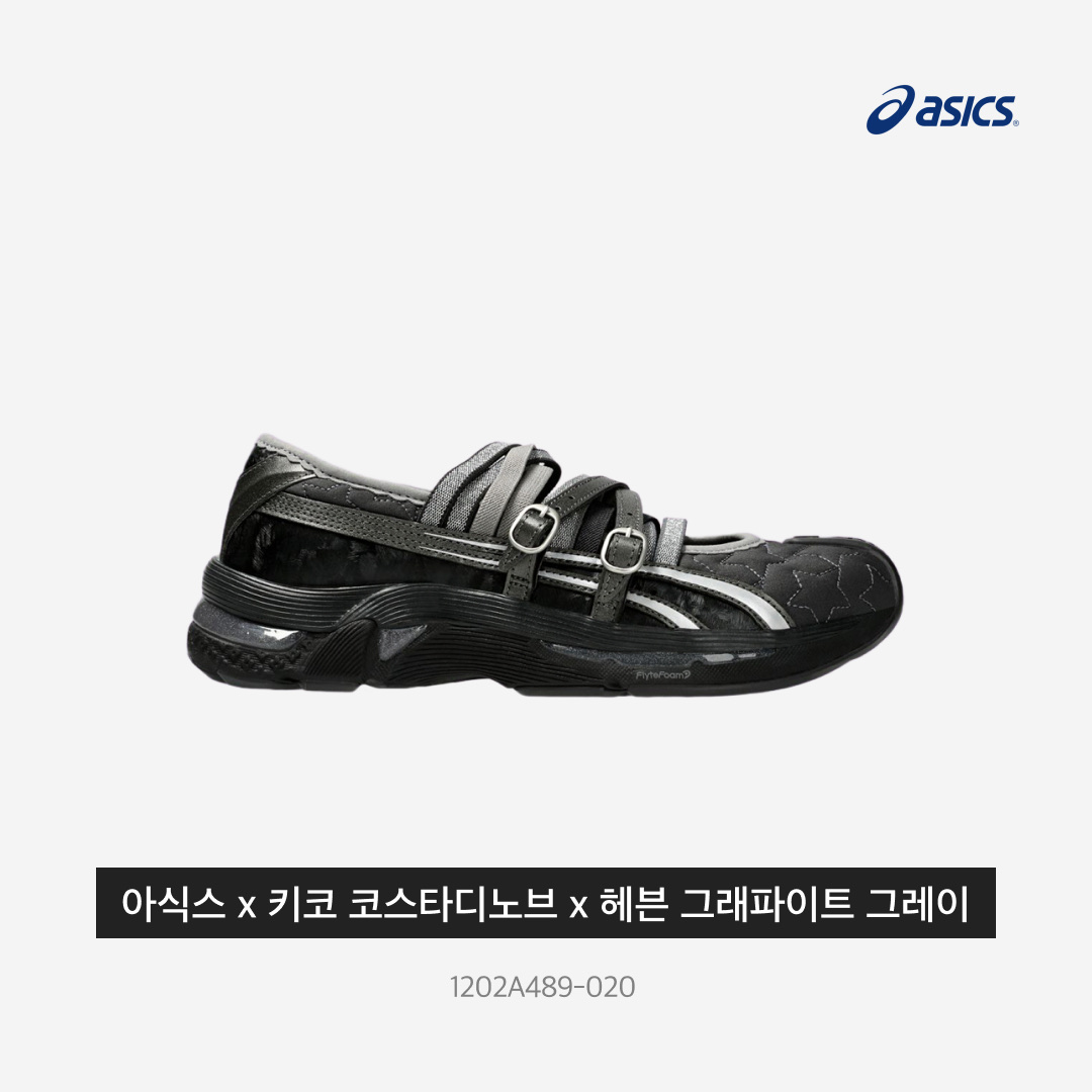 (W) Asics x Kiko Kostadinov x Heaven by Marc Jacobs Gel-Lokros Graphite Grey Gunmetal 착용 스타일 - 3