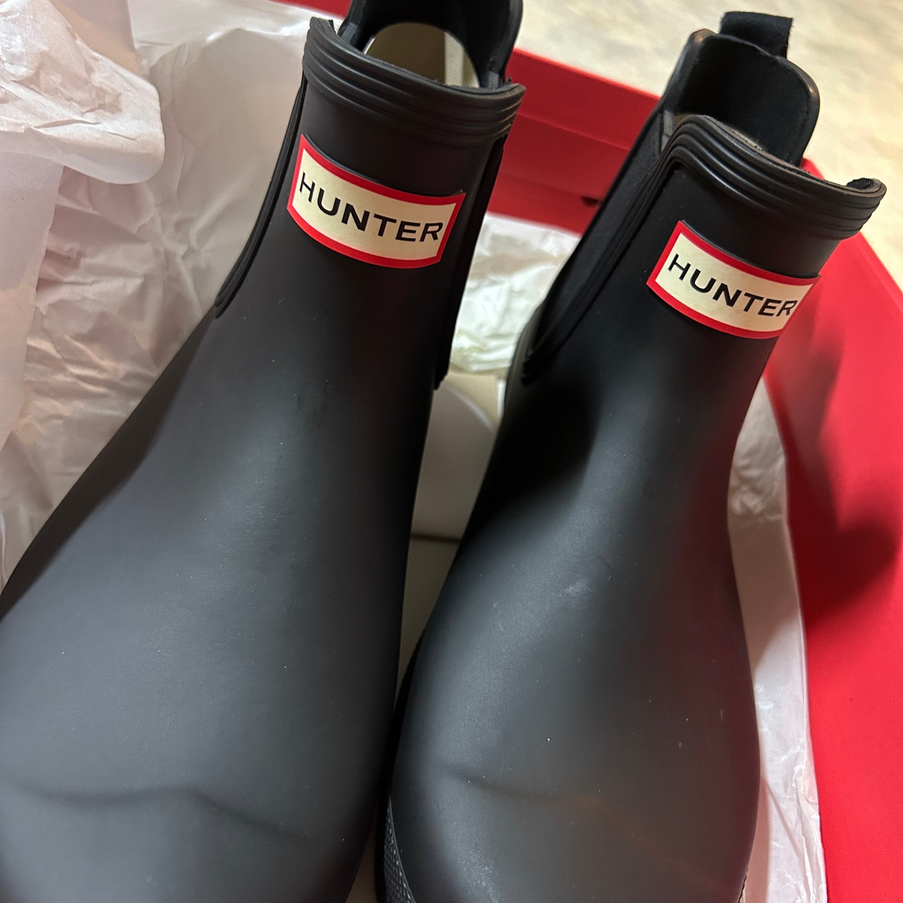 (W) Hunter Original Chelsea Boots Black 착용 스타일