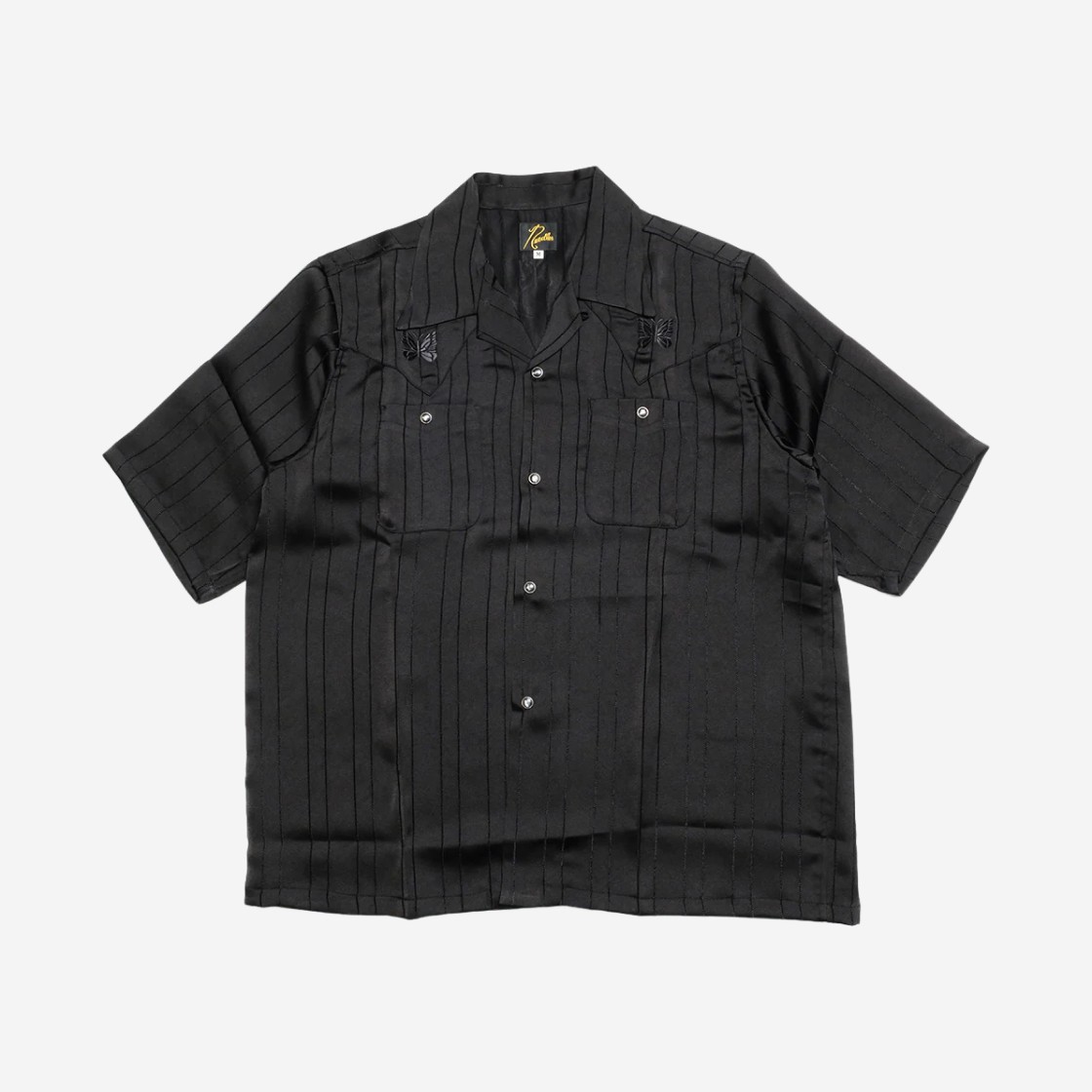 Needles S/S Cowboy One-Up Shirt TA/CU/PE Georgette Black 상세 이미지 1