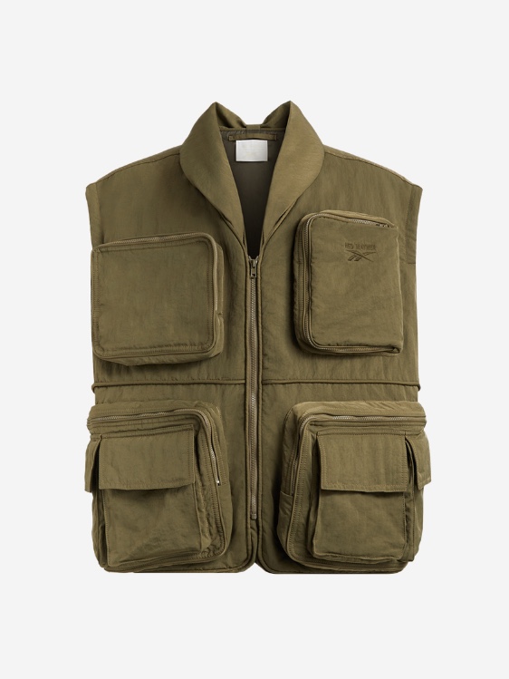 Hed Mayner x Reebok Pocketed Vest Army Green - 24FW 착용 스타일 - 2