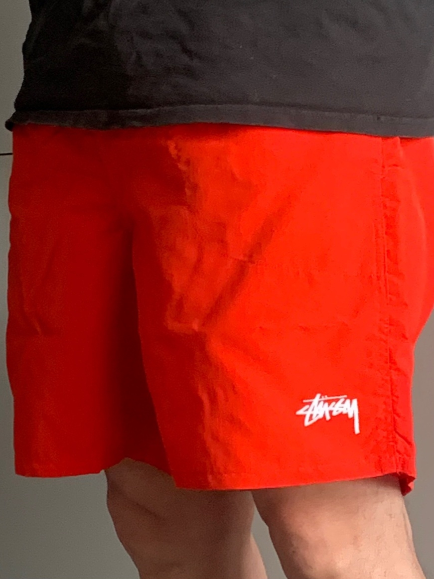 Stussy Stock Water Shorts Bright Red, Stussy Stock Water Shorts Bright Red 착용 스타일