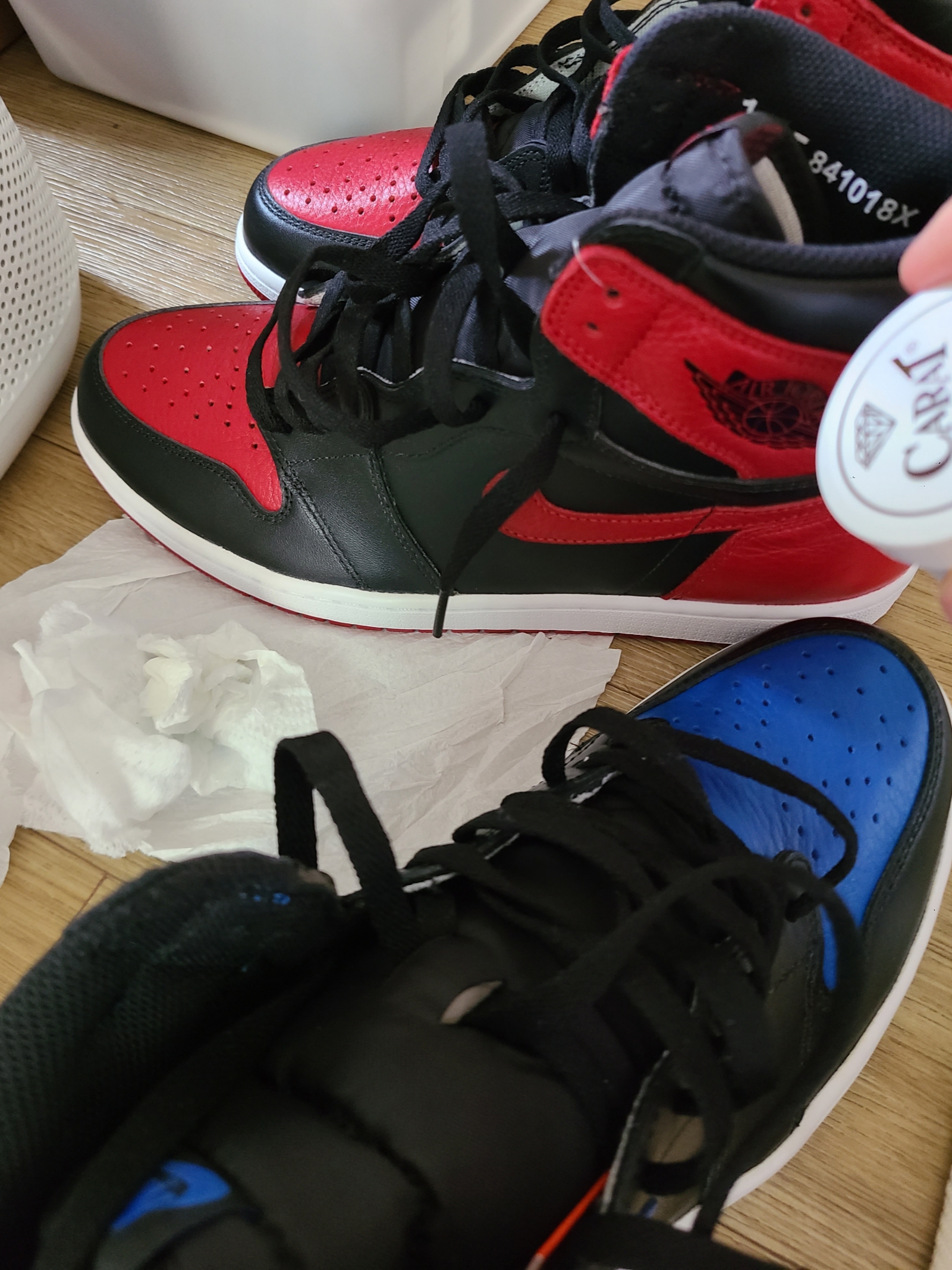 Jordan 1 Retro Royal 2017, Jordan 1 Retro High OG Bred Banned 2016 착용 스타일 - 3