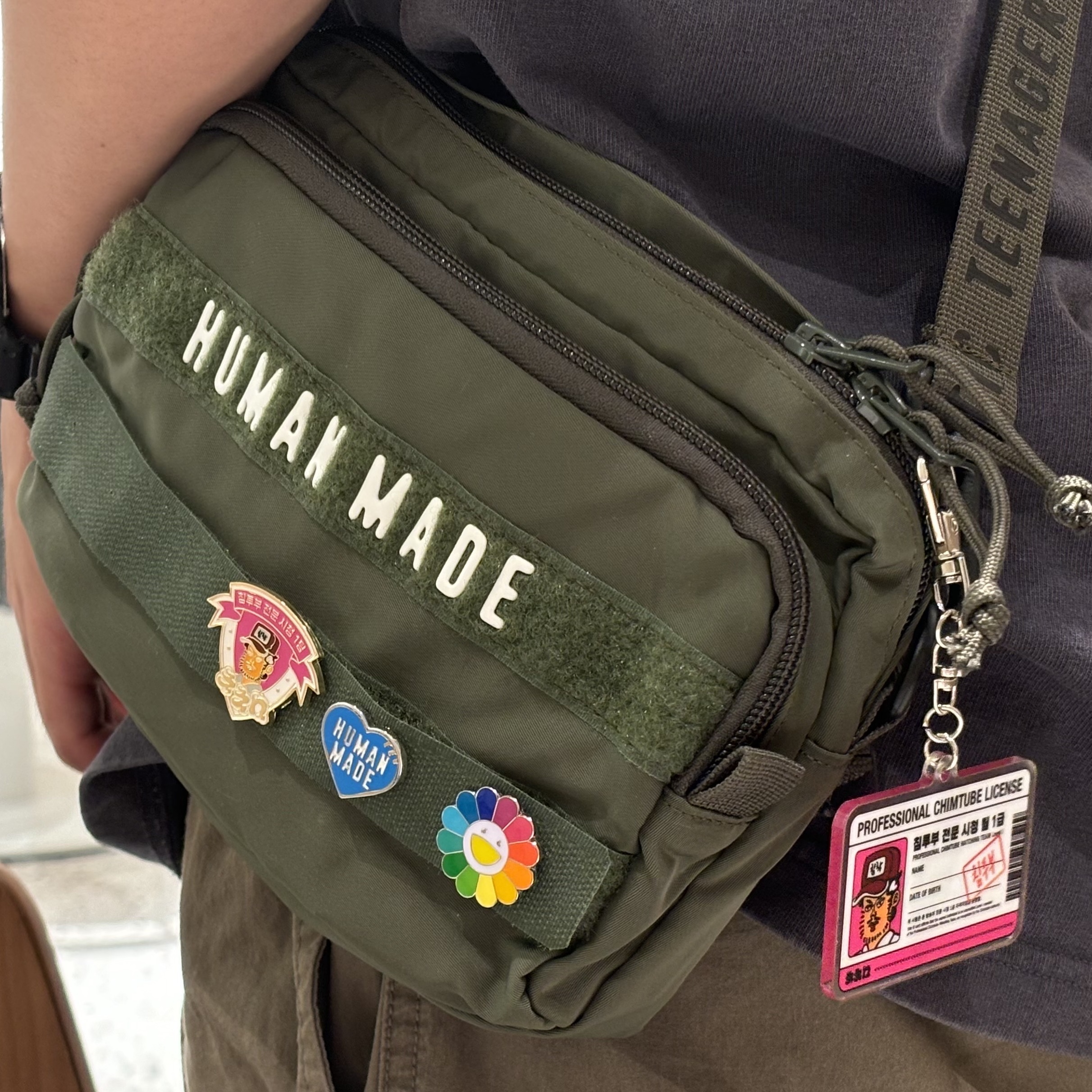 Human Made Military Pouch #1 Olive Drab, Porter Freestyle Multi Coin Case Black 착용 스타일 - 1