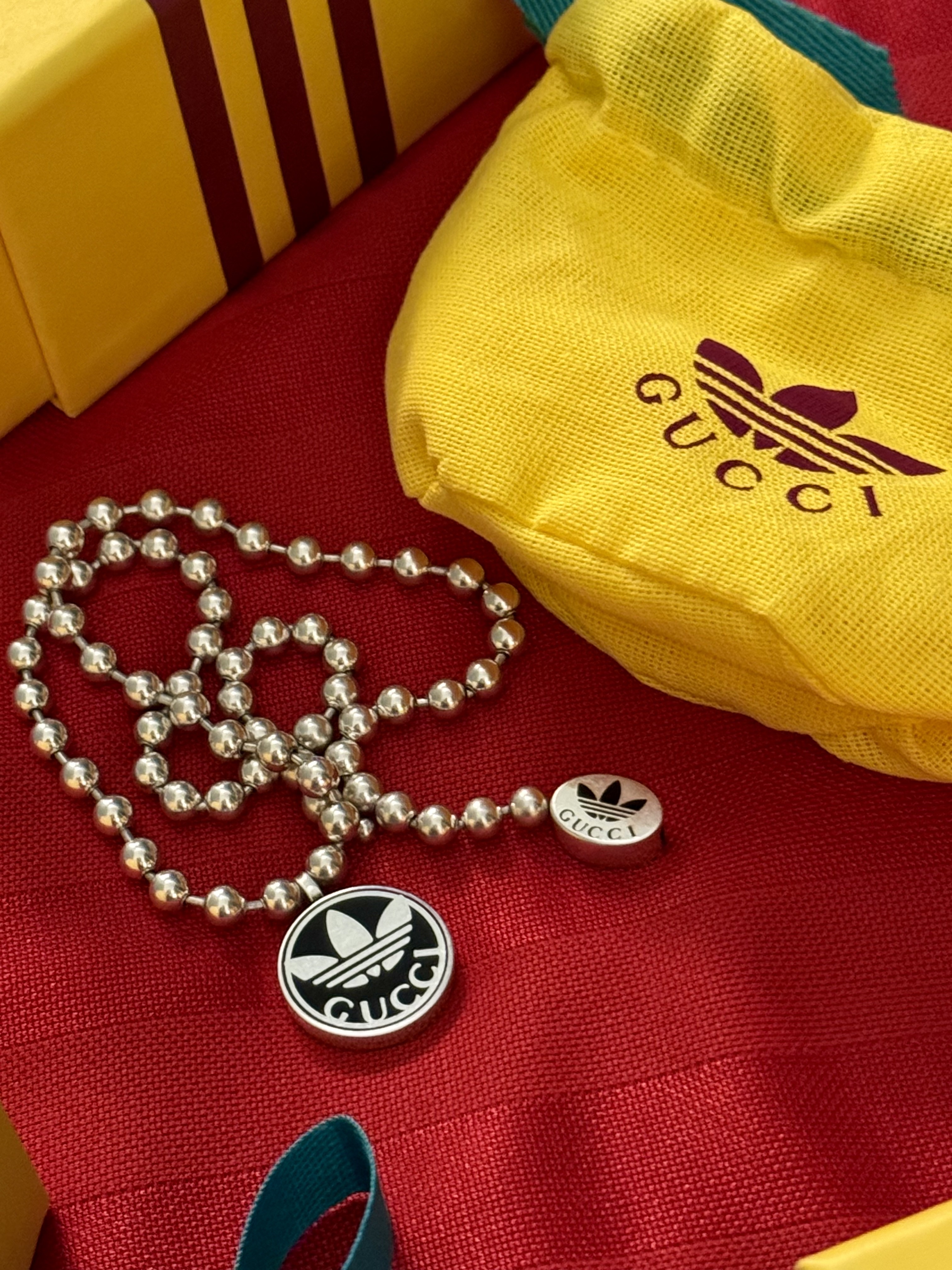 Gucci x Adidas Gourmette Chain Necklace Sterling Silver 착용 스타일 - 9