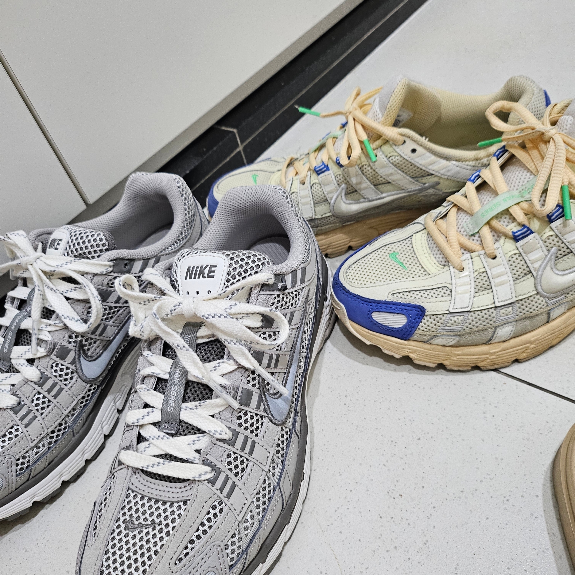 Nike P-6000 PRM Light Iron Ore 착용 스타일 - 1