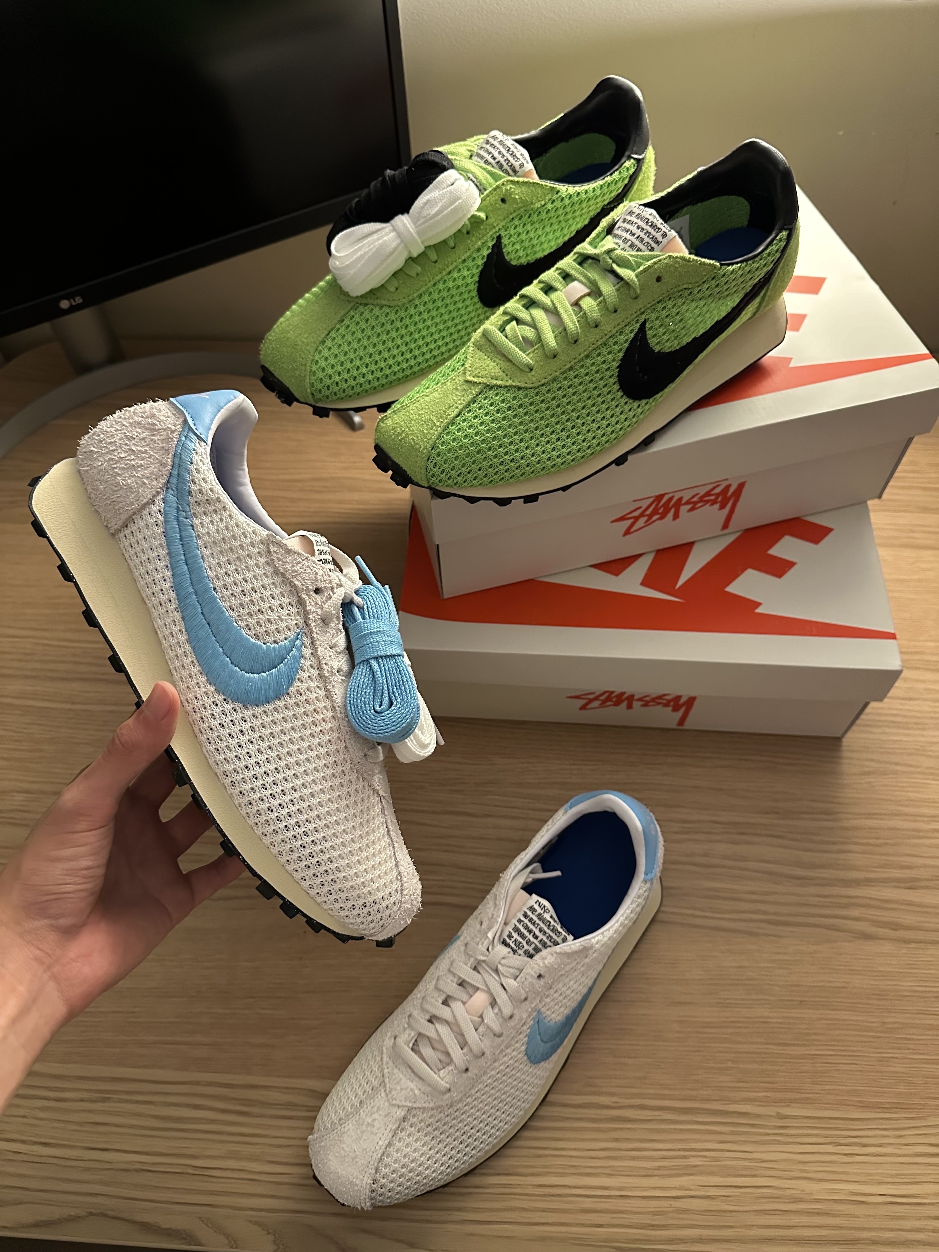 Nike x Stussy LD-1000 SP Action Green and Black, Nike x Stussy LD-1000 SP Phantom Aquarius Blue 착용 스타일 - 1