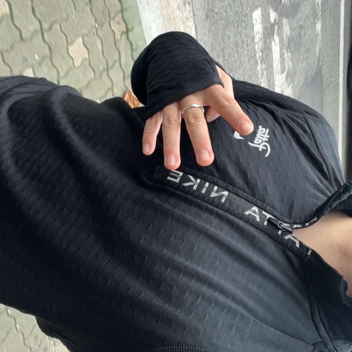 Nike x Patta 1/2-Zip Top Black - Asia 착용 스타일