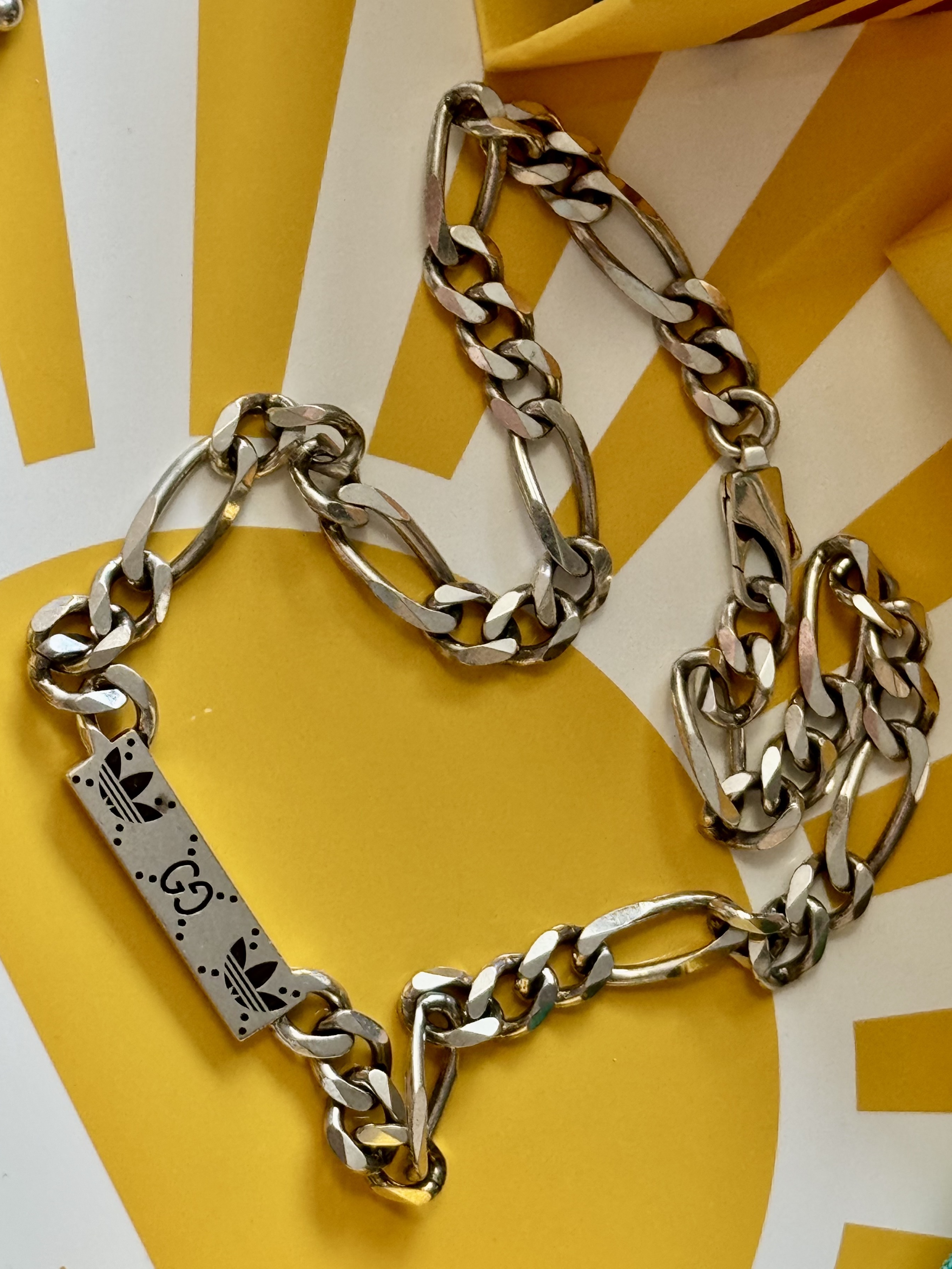 Gucci x Adidas Gourmette Chain Necklace Sterling Silver 착용 스타일 - 2