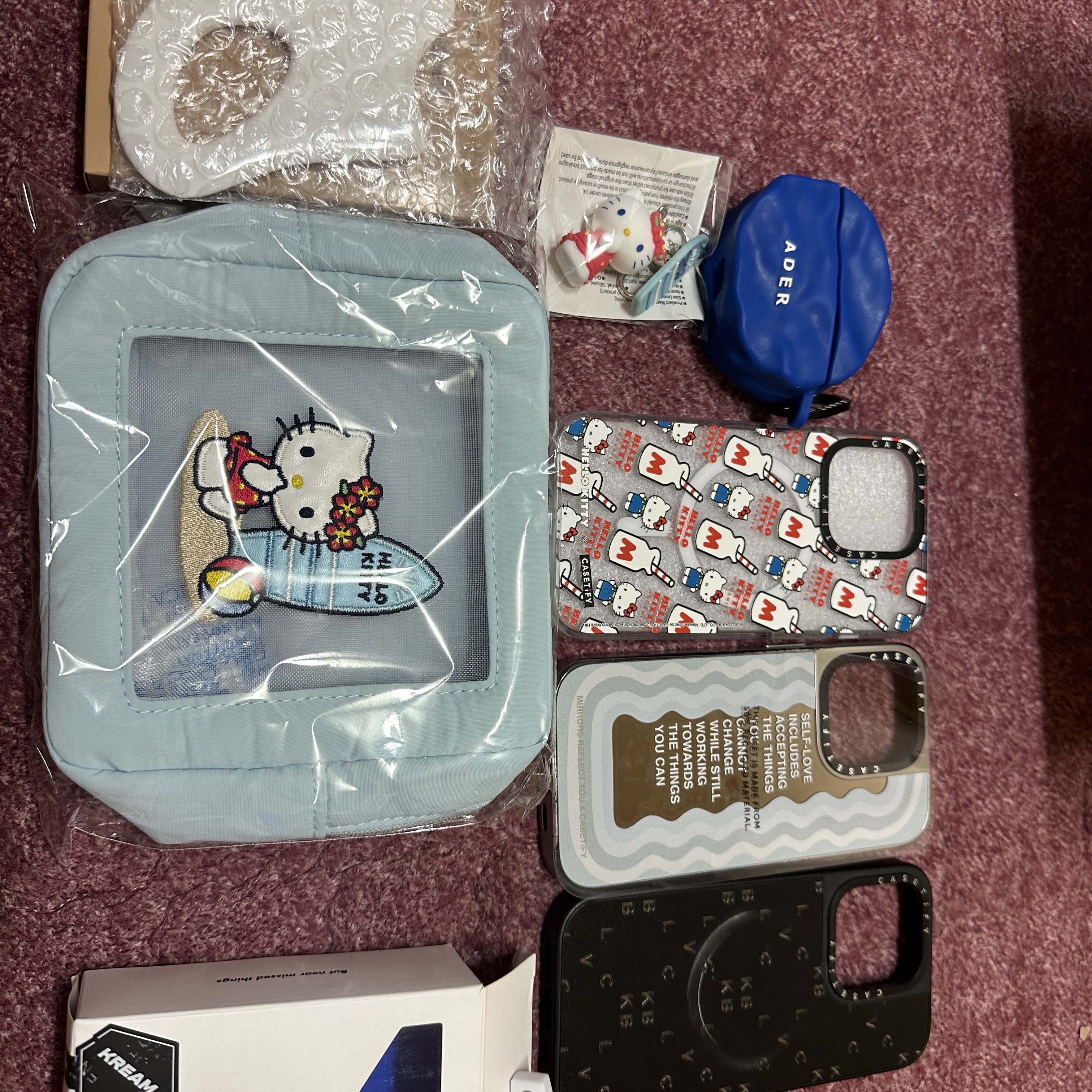 Casetify x Ader Error Wavy Collectable AirPods Pro 1st/2nd gen Case Blue 착용 스타일
