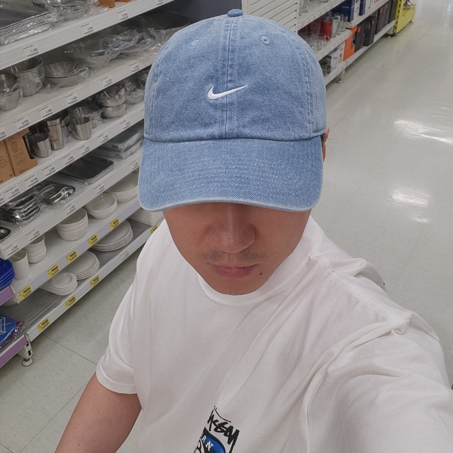 Nike Club Unstructured Denim Cap Aegean Storm Thunder Blue 착용 스타일