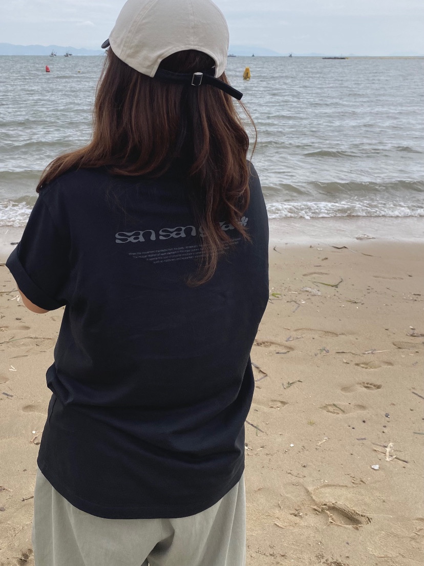 Sansan Gear Logo T-Shirt Black - 24SS 착용 스타일