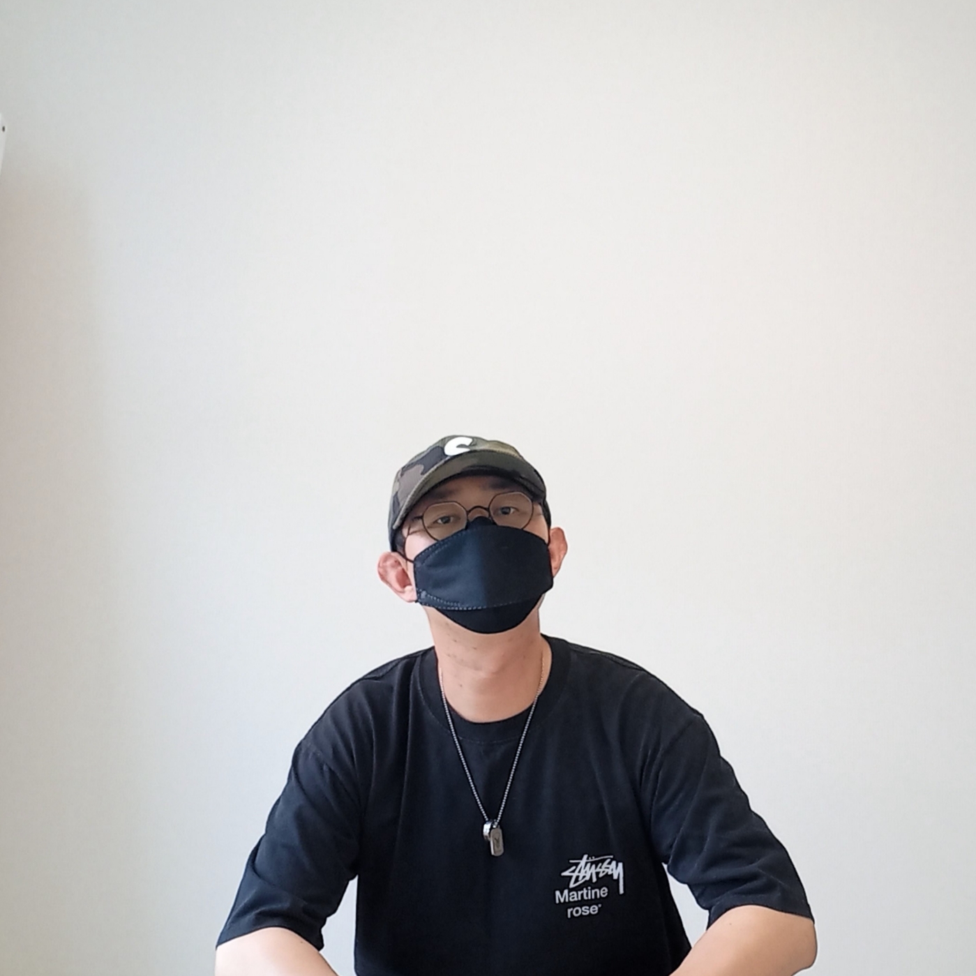 Supreme Seersucker S Logo 6-Panel Woodland Camo - 24SS, Stussy x Martine Rose Collage Pigment Dyed T-Shirt Black 착용 스타일 - 4
