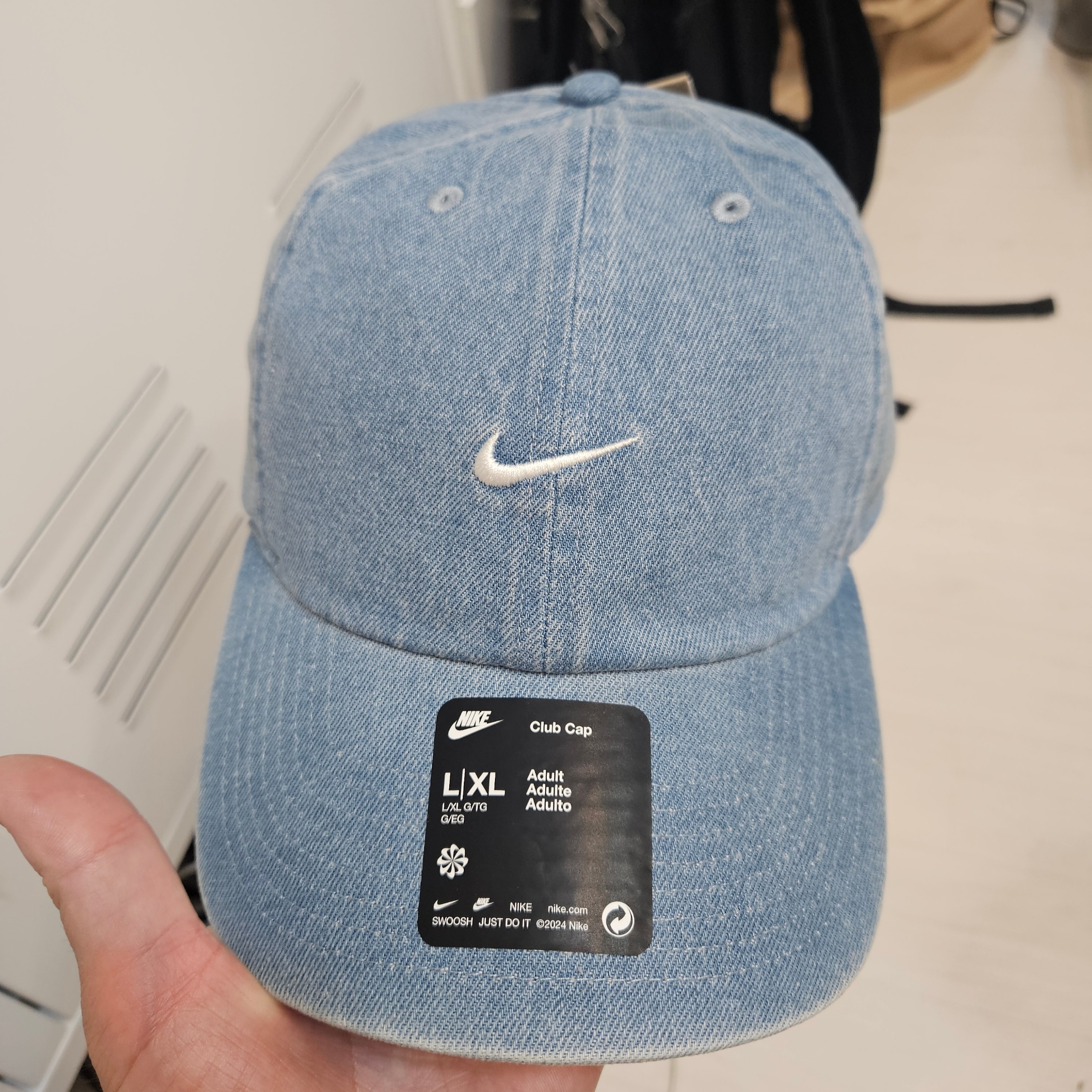 Nike Club Unstructured Denim Cap Aegean Storm Thunder Blue 착용 스타일