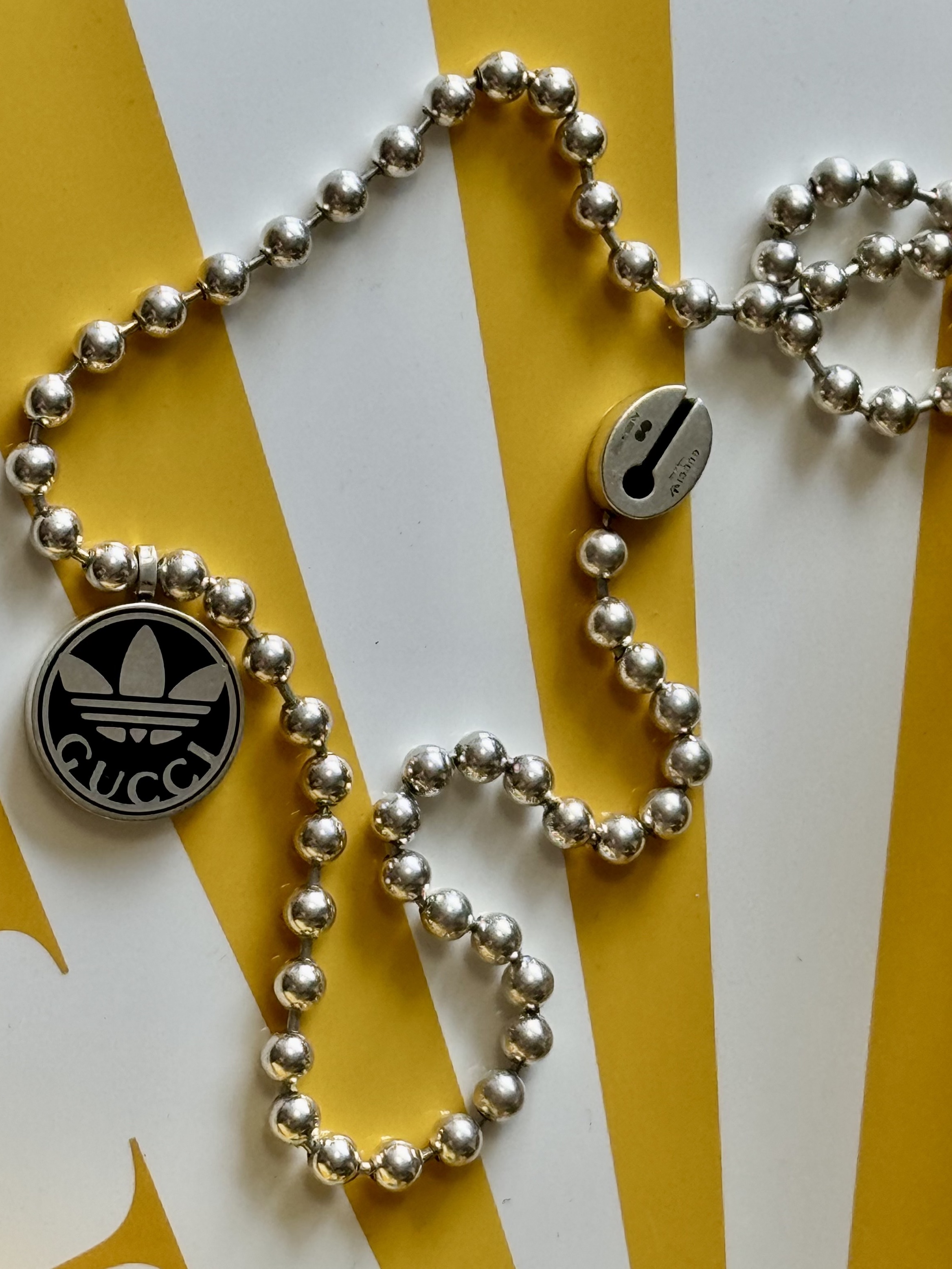 Gucci x Adidas Gourmette Chain Necklace Sterling Silver 착용 스타일 - 3