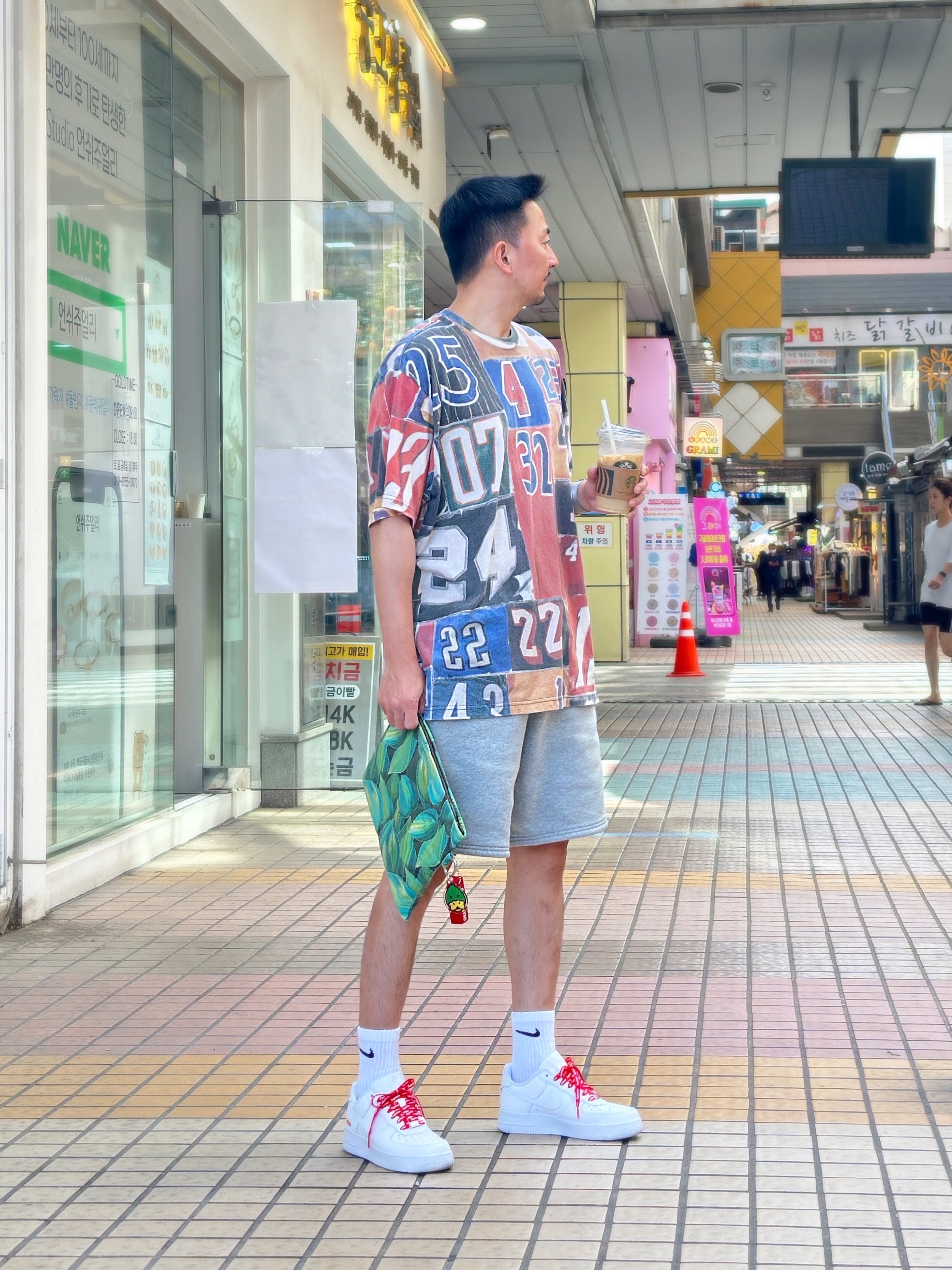 Supreme Jersey Collage S/S Top Multicolor - 23SS, Nike NRG Solo Swoosh Fleece Shorts Dark Grey Heather - Asia 착용 스타일