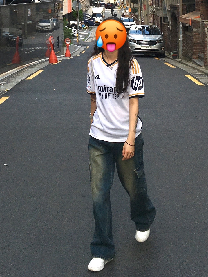 Adidas Real Madrid 2023/24 Home Jersey White - KR Sizing (Non Marking Ver.) 착용 스타일
