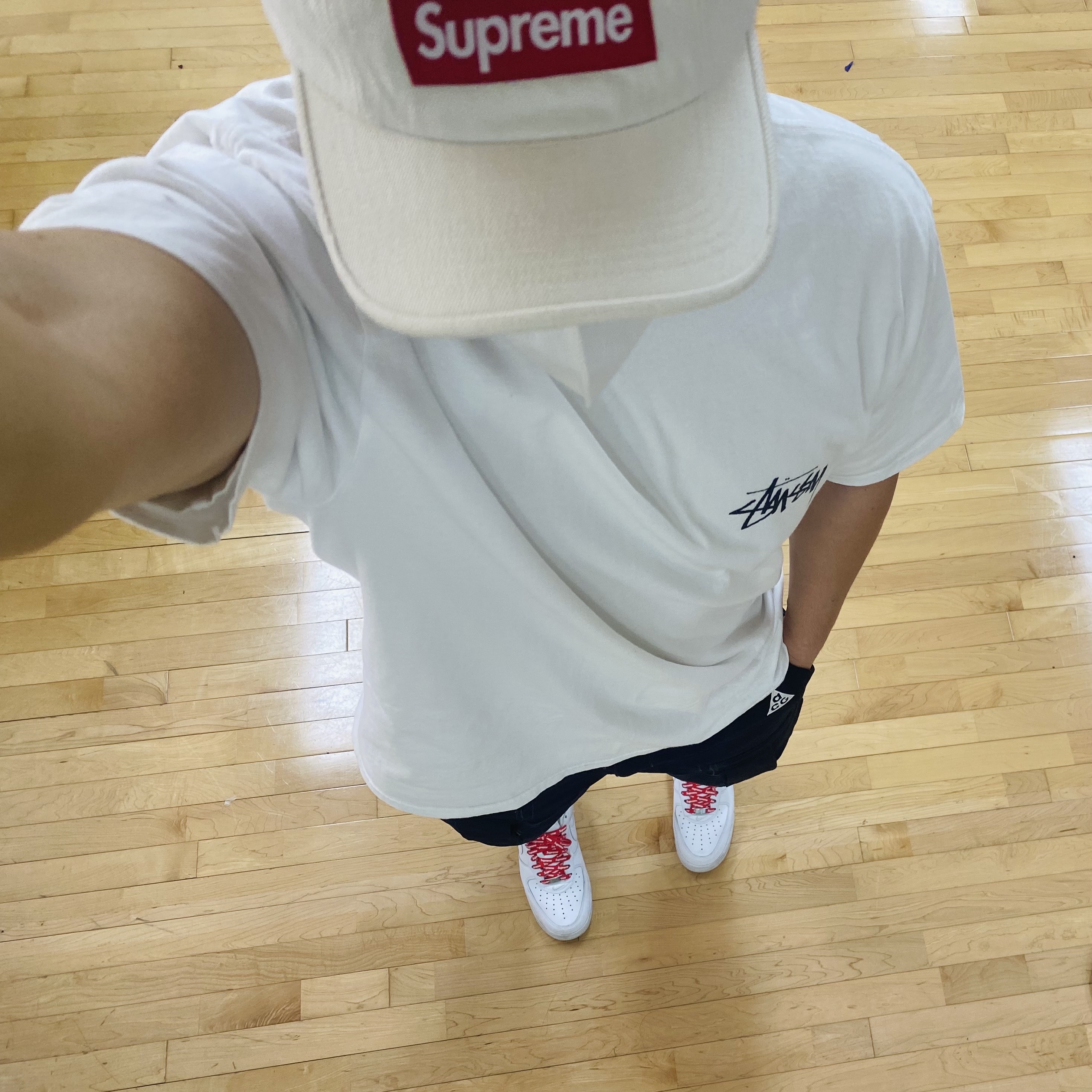 Supreme Denim Camp Cap Natural - 23SS 착용 스타일