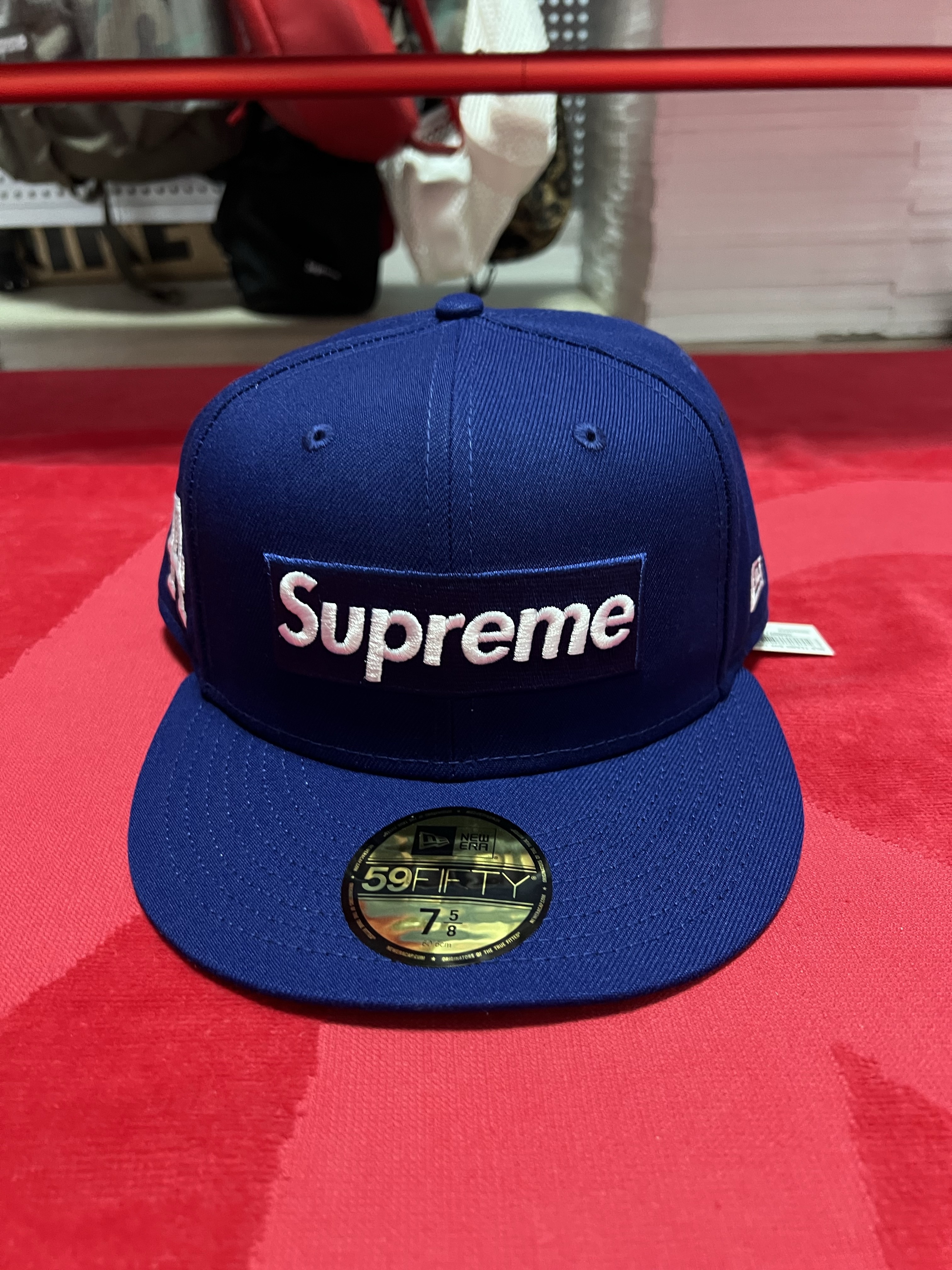 Supreme x MLB Teams Box Logo New Era Dark Royal Los Angeles - 24SS 착용 스타일 - 2