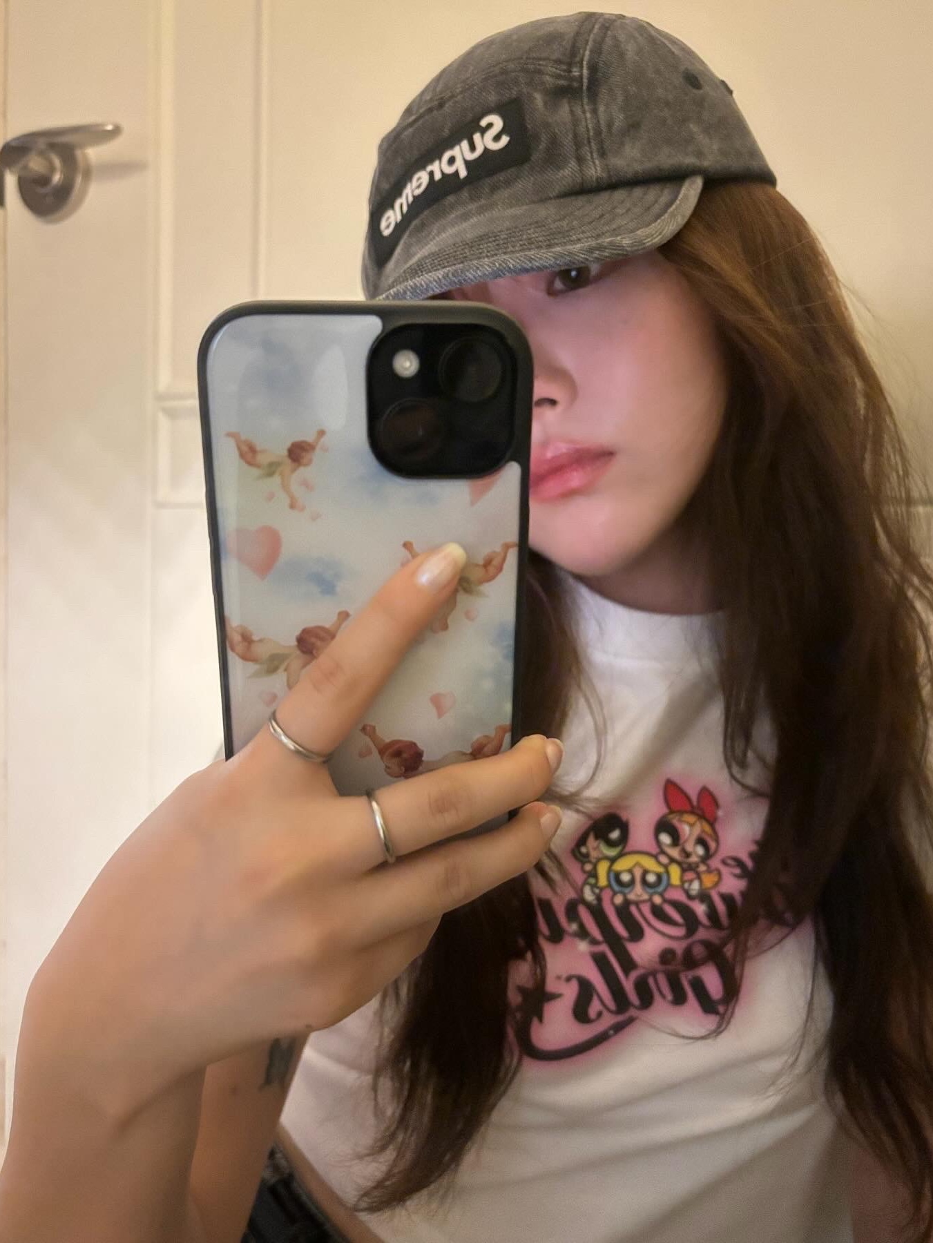 Supreme Denim Camp Cap Black - 23SS 착용 스타일