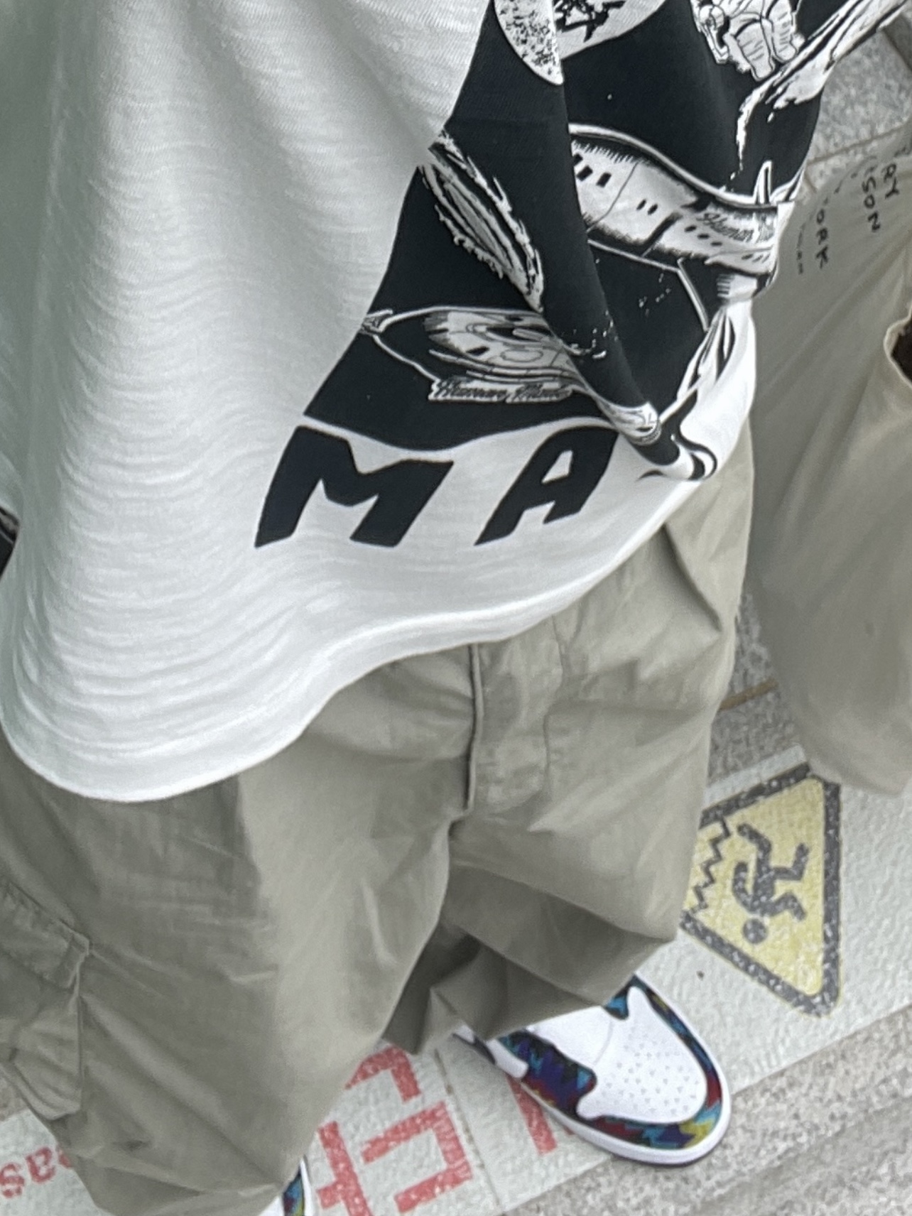 Human Made Graphic T-Shirt #14 White, Jordan Golf Mule White Obsidian 착용 스타일