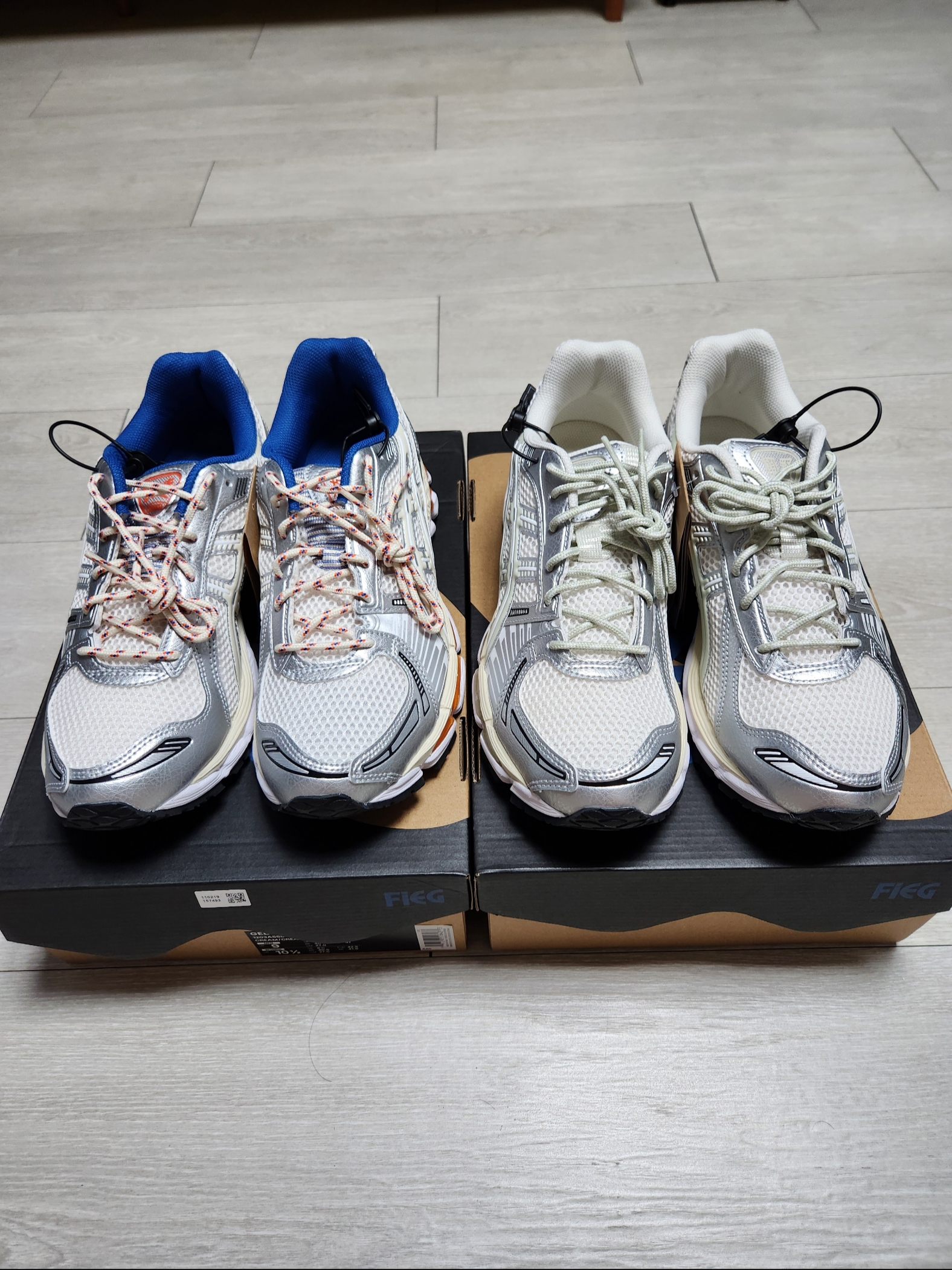 Asics x Ronnie Fieg Gel-Kayano 12.1 Cream, Asics x Ronnie Fieg Gel-Kayano 12.1 Cream Pure Aqua 착용 스타일 - 3