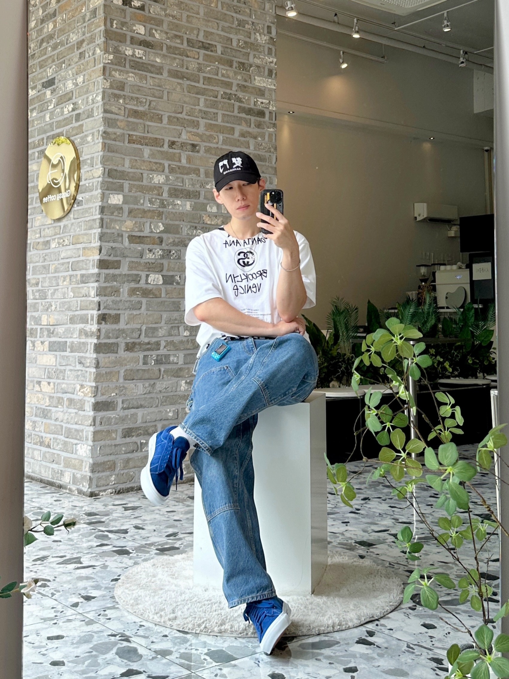 Supreme x Tetris Mini Blue - 24SS (Korean Ver.), Stussy x Takahiromiyashita The Soloist 40 WT T-Shirt 착용 스타일