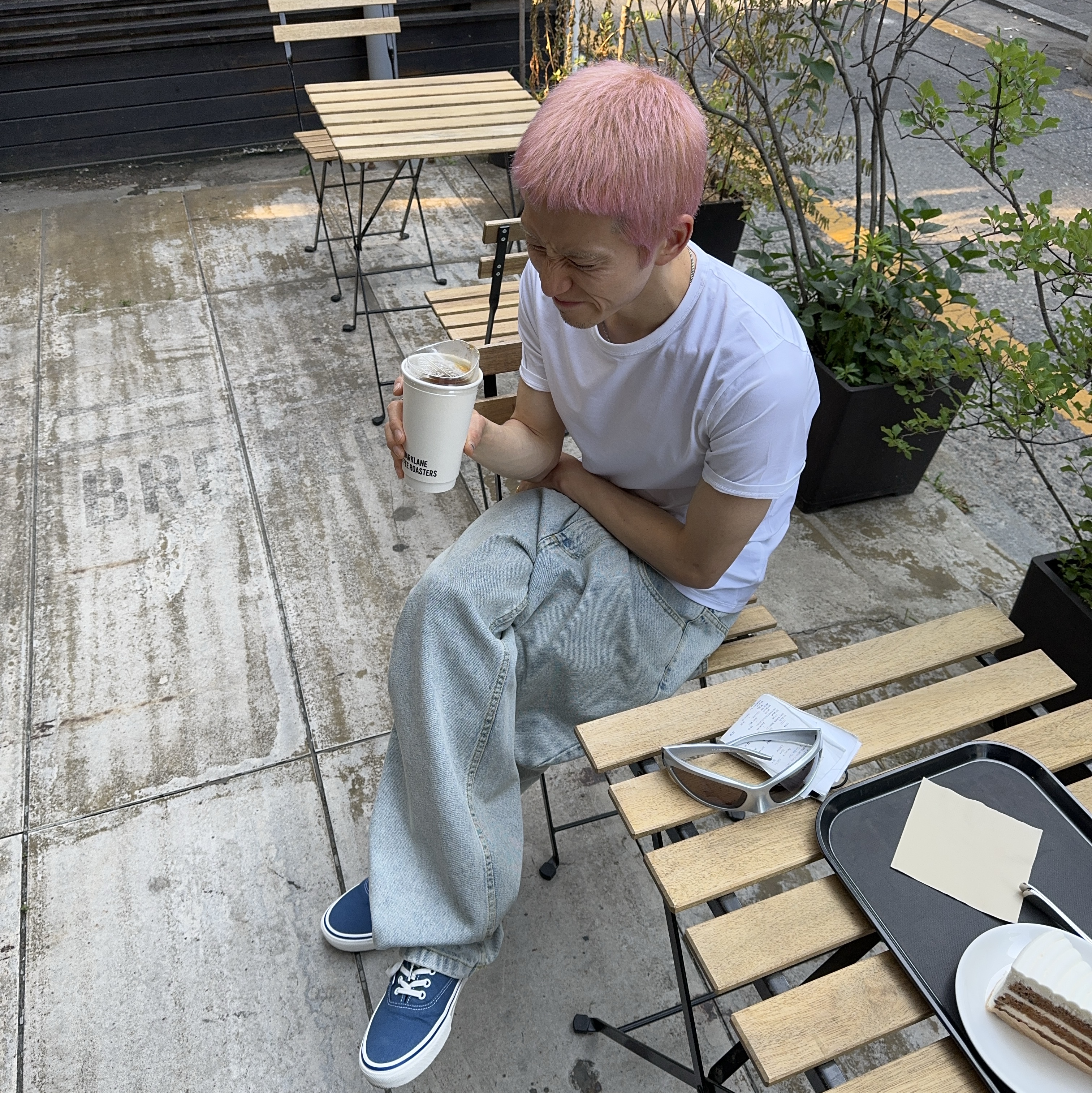 Vans X Palace Skate Authentic STV Navy 착용 스타일 - 1