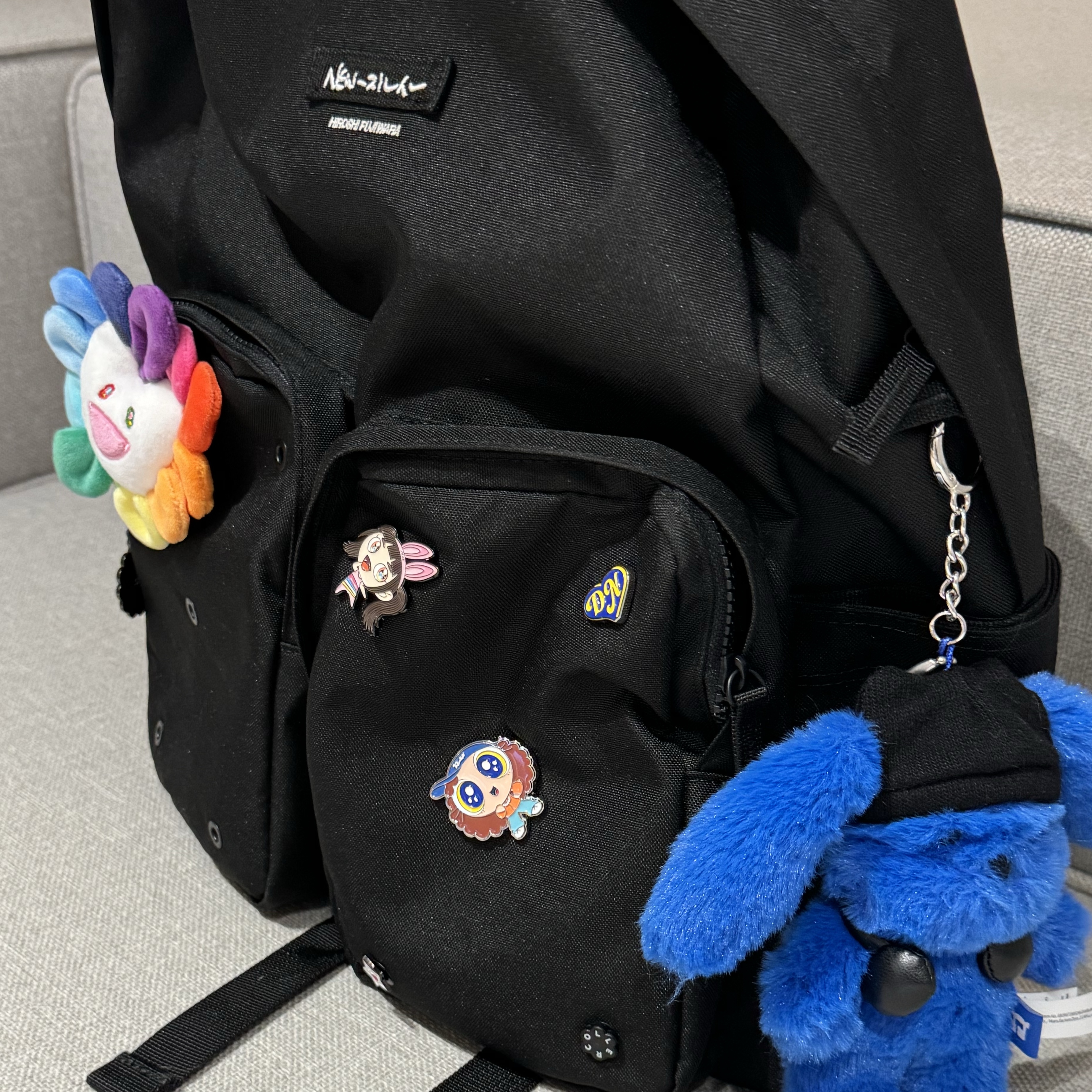 NewJeans x Hiroshi Fujiwara Coller Backpack Black 착용 스타일