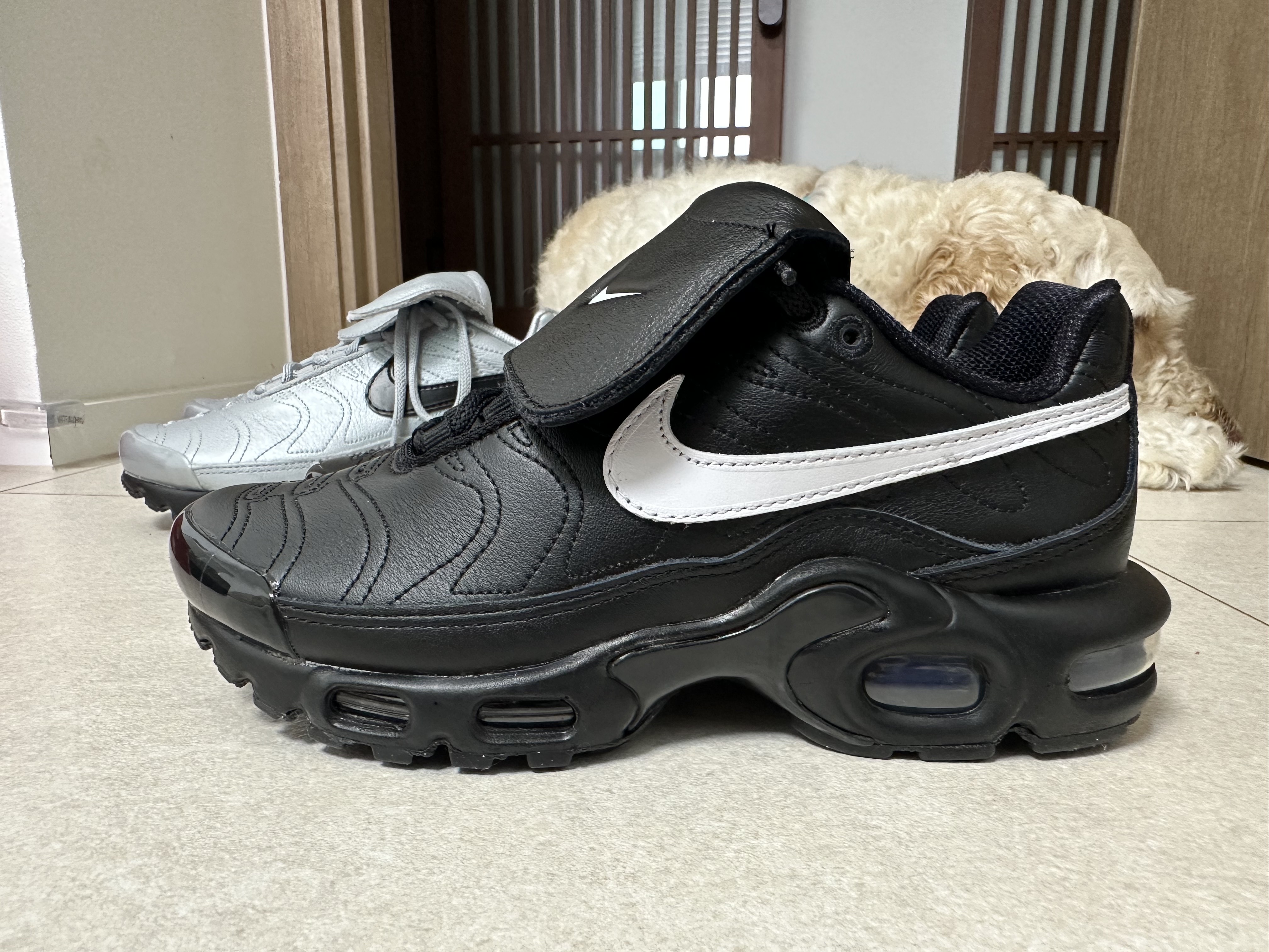 (W) Nike Air Max Plus TNPO Black, Nike Air Max Plus TNPO Wolf Grey and Black 착용 스타일 - 6