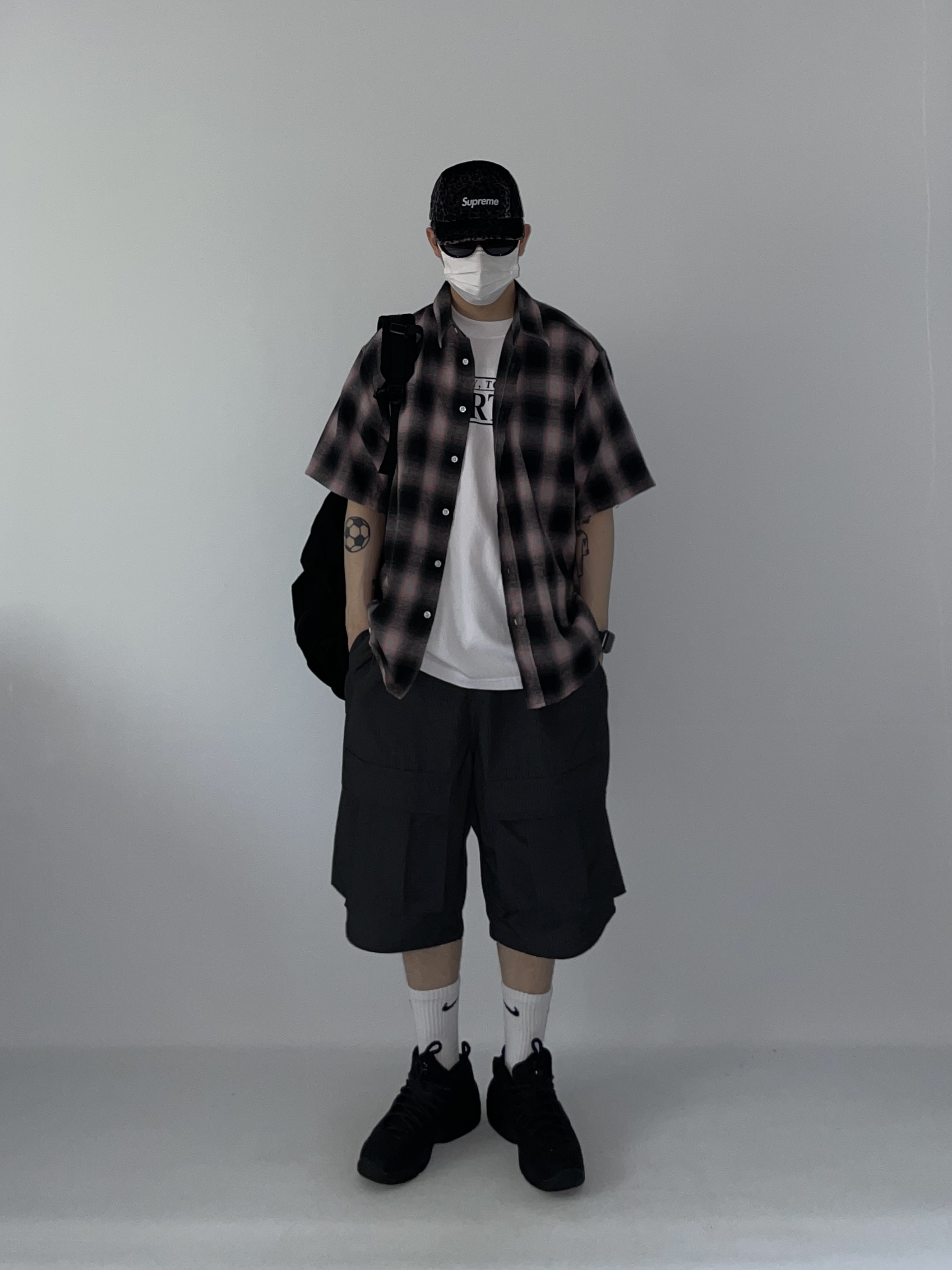 Nike x Stussy Air Penny II Black, Supreme Leopard Velvet Camp Cap Black - 24SS 착용 스타일 - 1