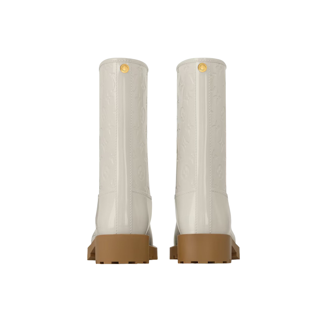 (W) Louis Vuitton Drops Flat Half Rain Boot Creme 상세 이미지 2