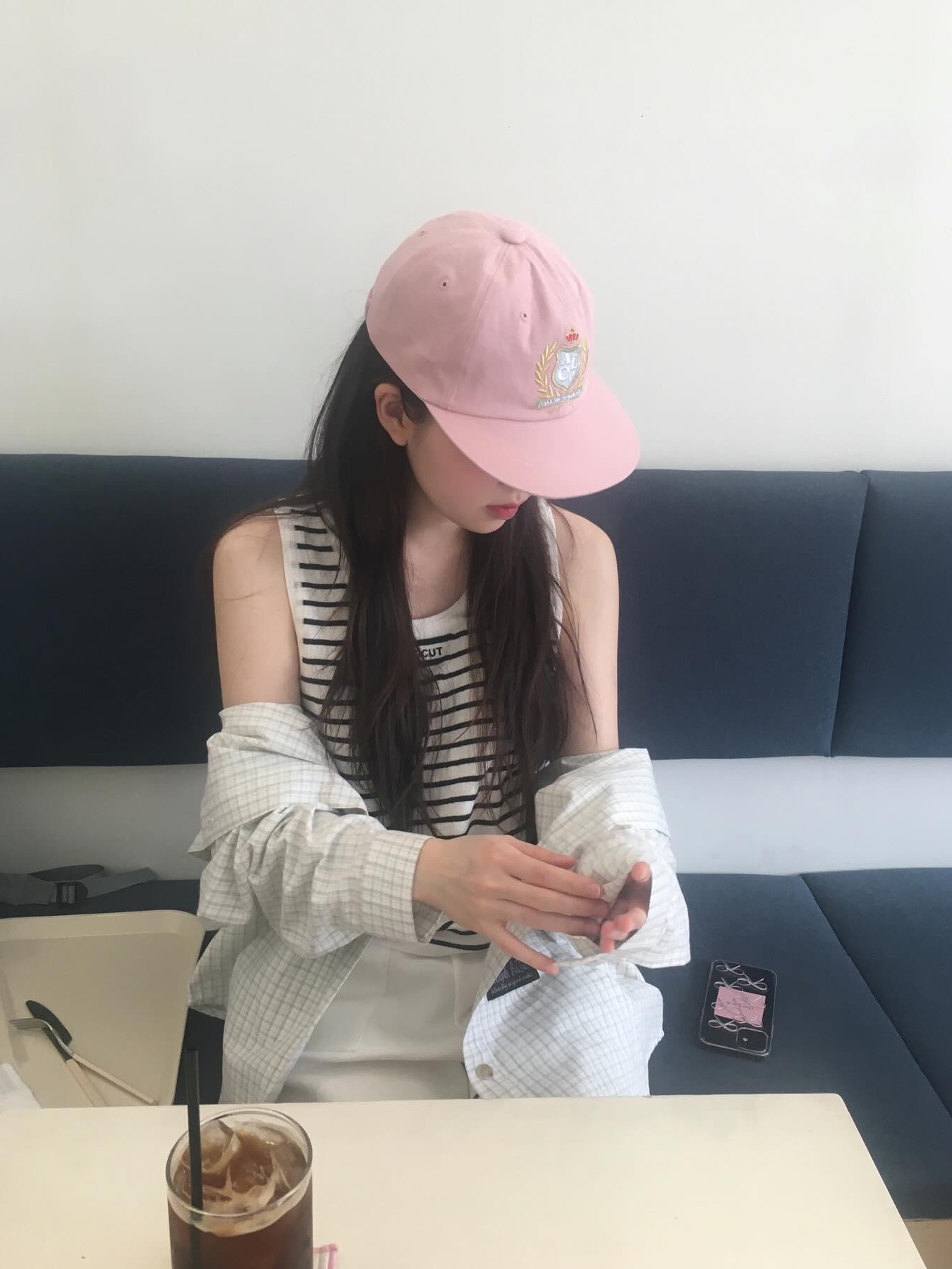 Allincomplete ALCP High School Cap Mute Pink 착용 스타일 - 1