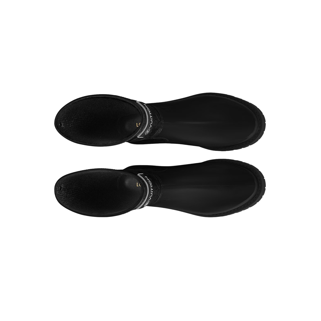 (W) 루이비통 드롭스 플랫 하프 레인 부츠 블랙((W) Louis Vuitton Drops Flat Half Rain Boot Black) - 2