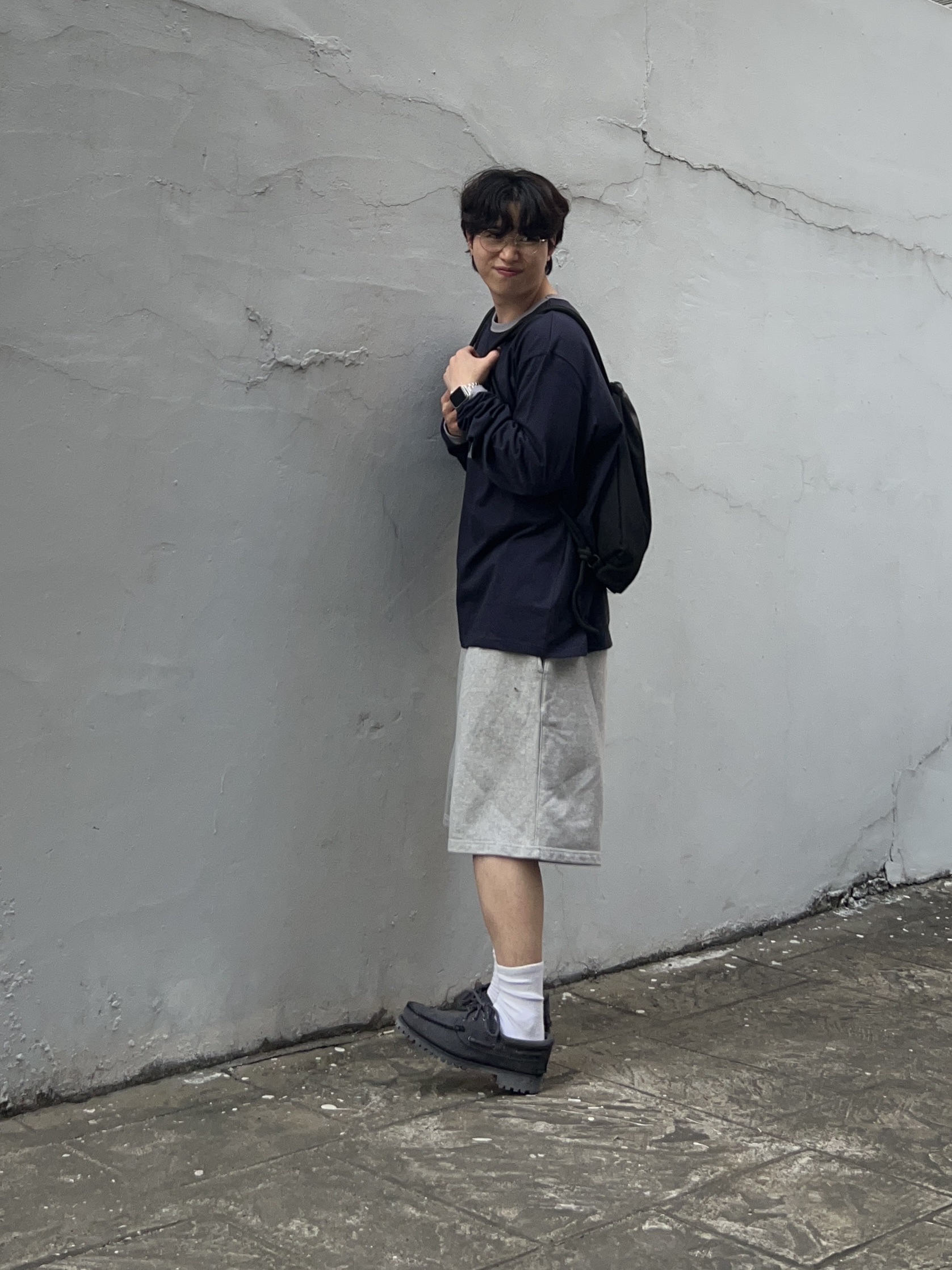 [KREAM 단독] Birthdaysuit BDS Paris Ringer T-Shirt Navy 착용 스타일 - 4