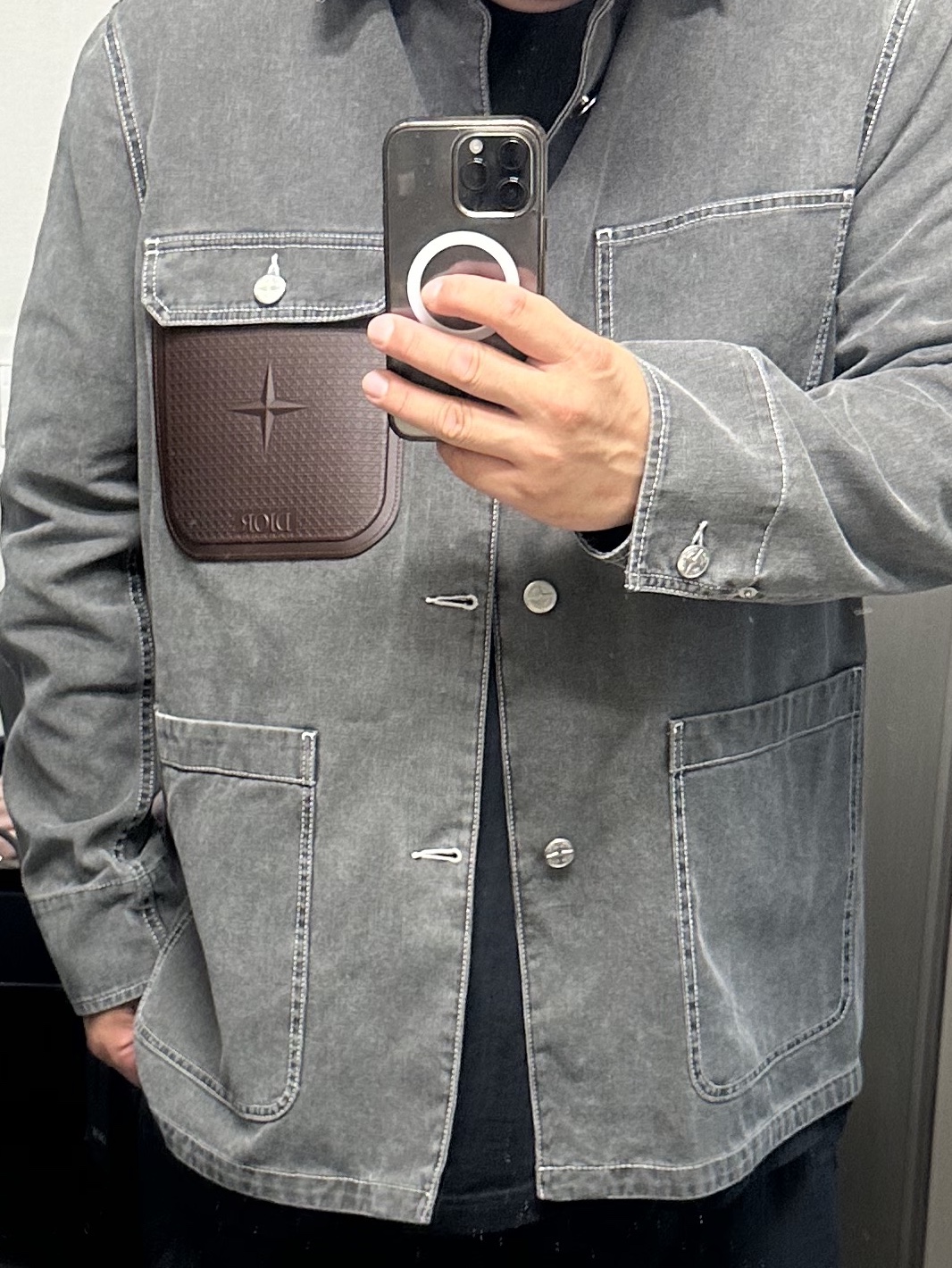 Dior x Stone Island Cotton Canvas Jacket Black 착용 스타일 - 6