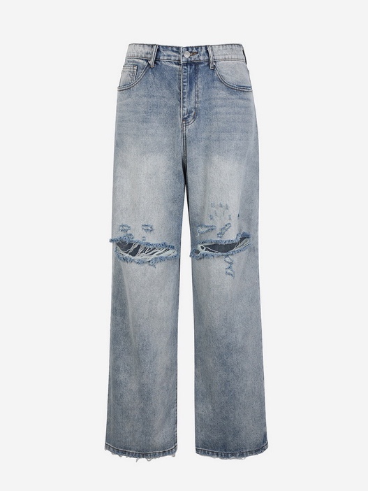 Basketcase Lax Distressed Baggies Light Blue 착용 스타일 - 4