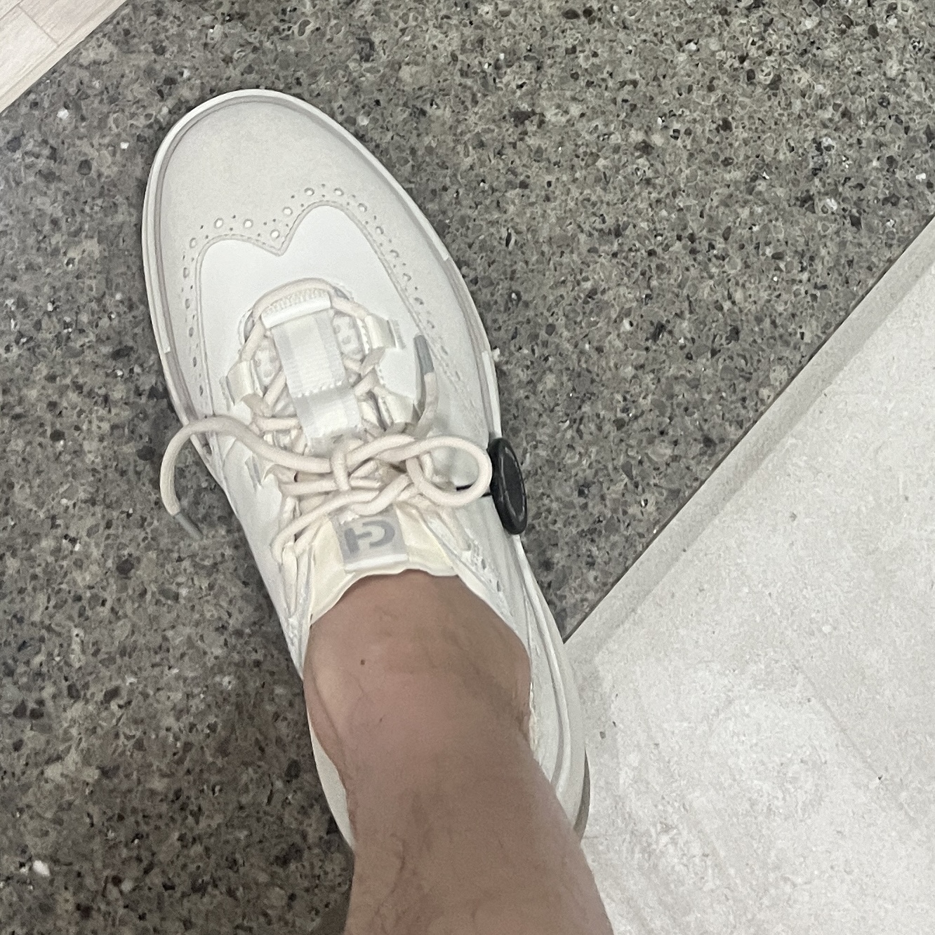 Cole Haan 5 Zero Grand Wingtip Oxford Ivory 착용 스타일 - 3