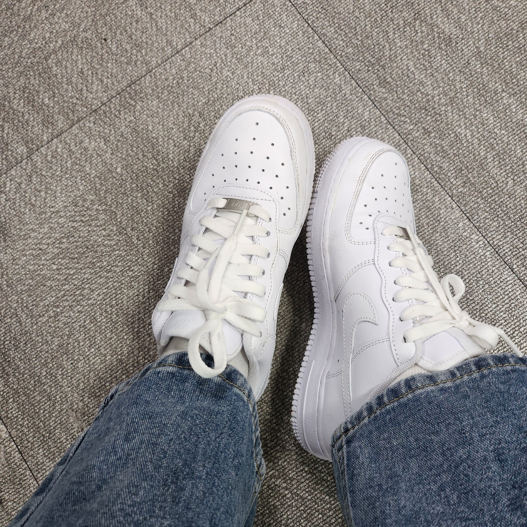 (W) Nike Air Force 1 '07 Low White 착용 스타일
