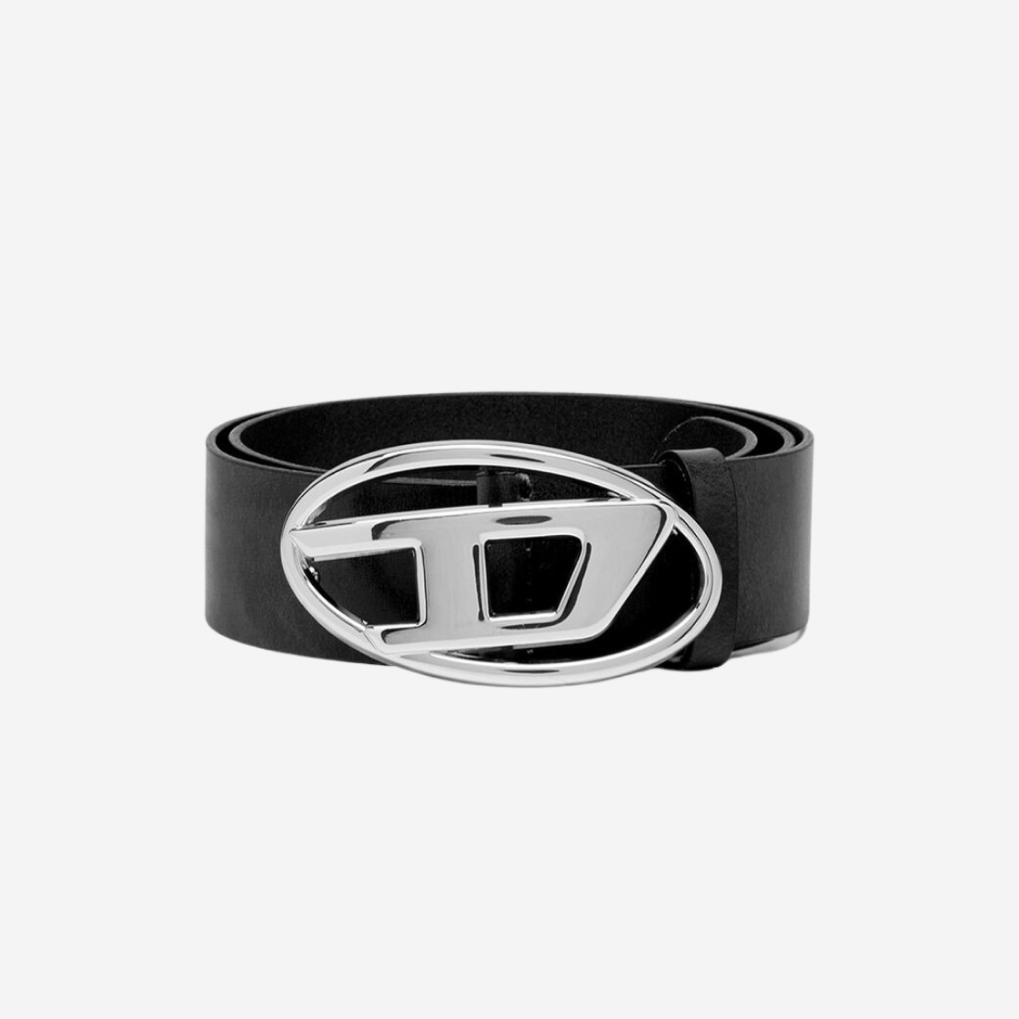 (W) Diesel B-1DR Leather Belt with D Buckle Black 상세 이미지 1